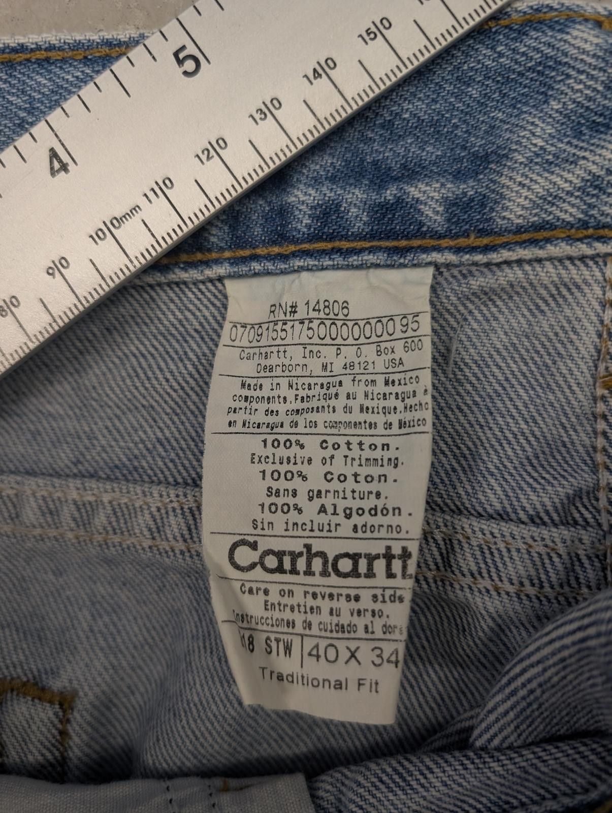 Carhartt Y2K Carhartt Light-Blue Denim Jeans Size US 40 / EU 56 - 7 Thumbnail