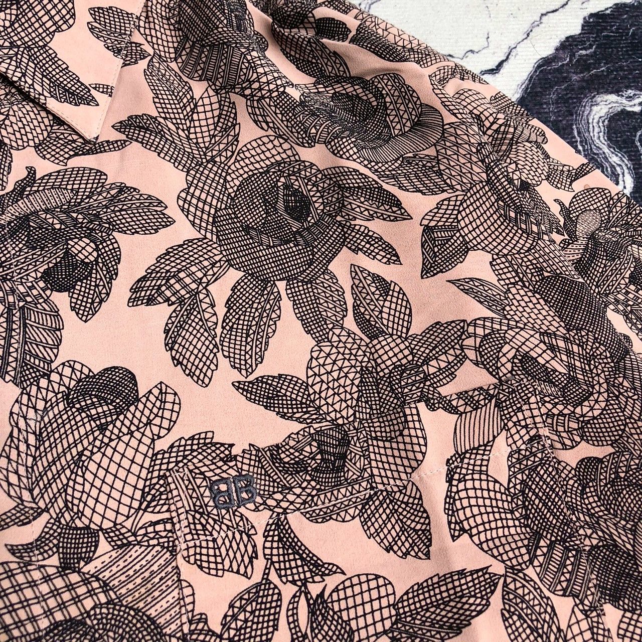 Balenciaga Vintage 90s Y2K Balenciaga Floral Print Long Sleeve Shirt Size US M / EU 48-50 / 2 - 4 Thumbnail