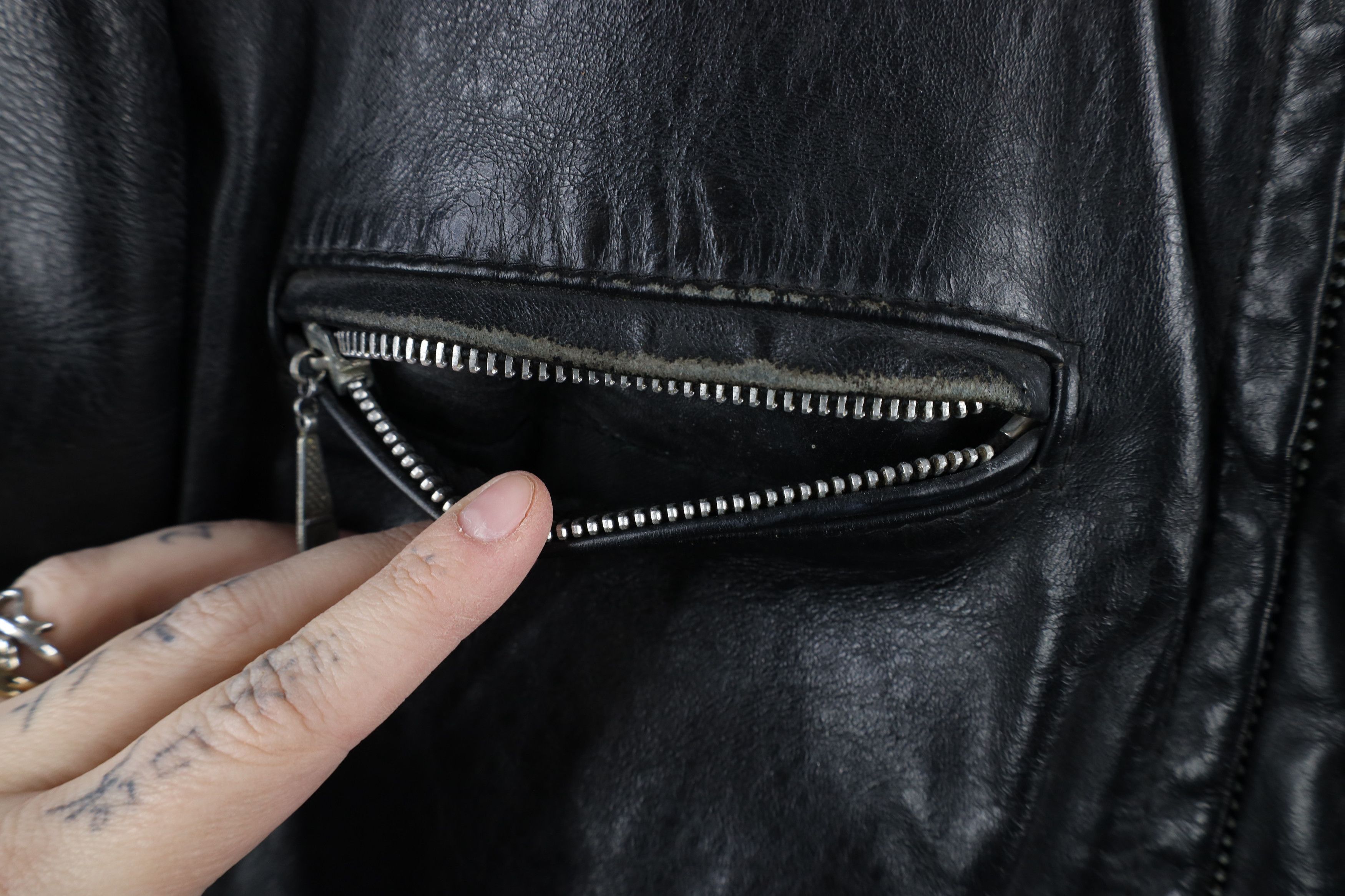 Vintage Vintage 60s 70s Streetwear Leather Cafe Racer Jacket USA Size US L / EU 52-54 / 3 - 6 Thumbnail