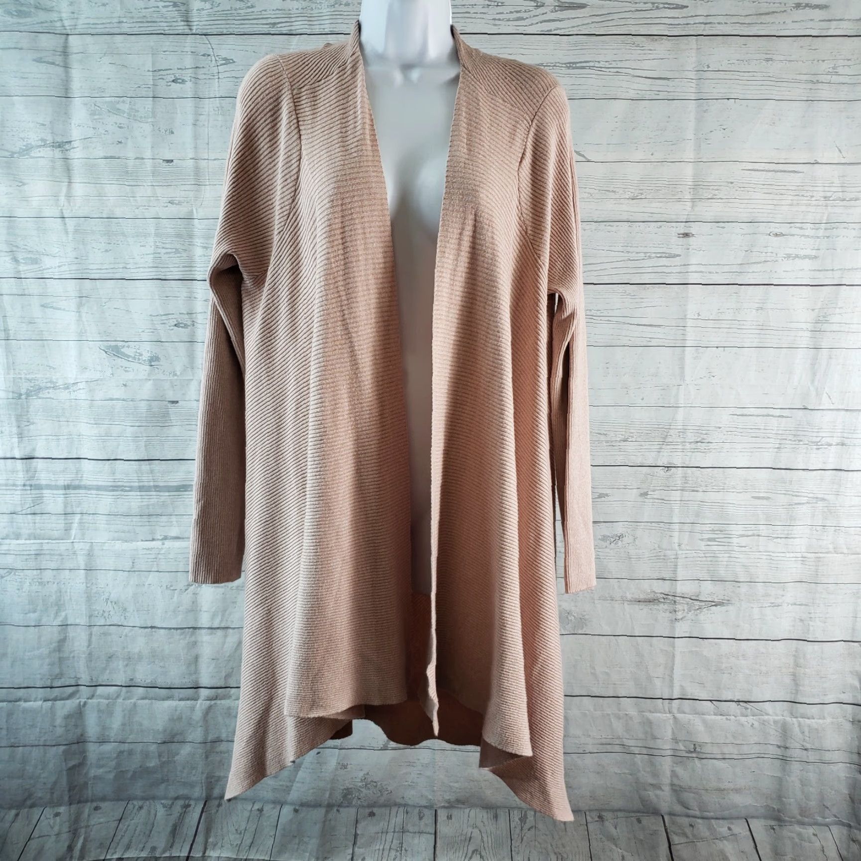 Vintage 41Hawthorn Womens Cardigan L Pink Open Front Viscose Blend Ribbed Sweater Size Large Size L / US 10 / IT 46 - 2 Thumbnail