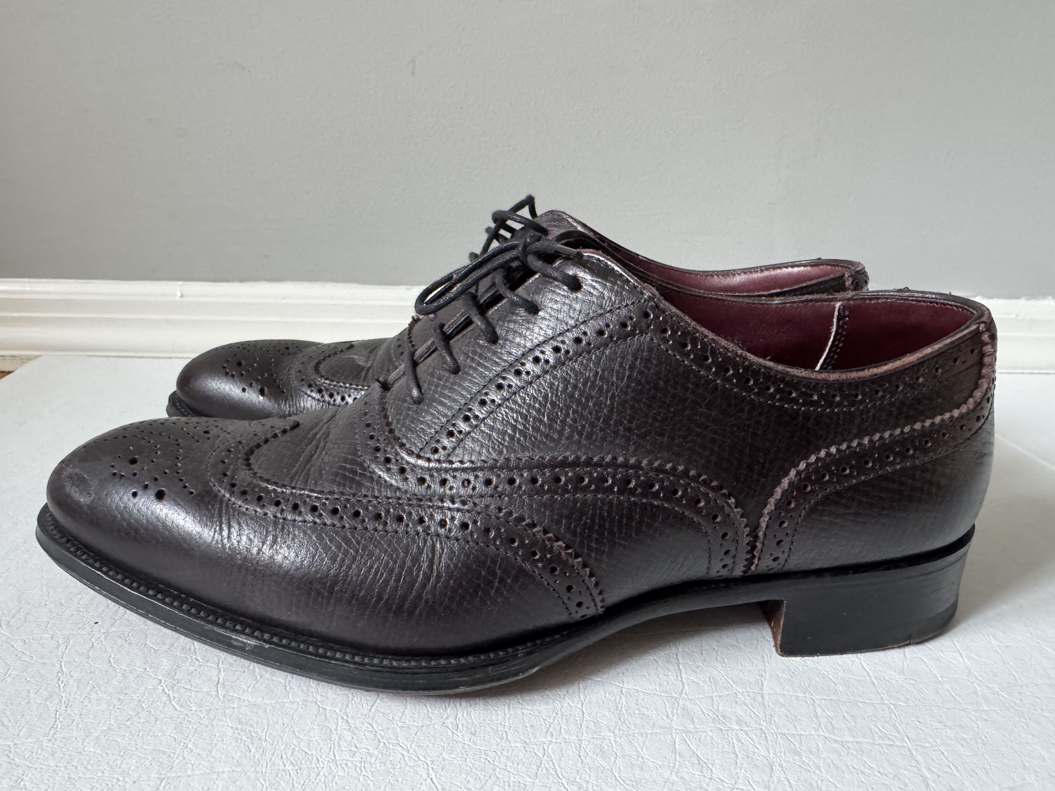 Alfred Sargent Russian Grained Brogues Burgundy Size US 8 / EU 41 - 2 Thumbnail