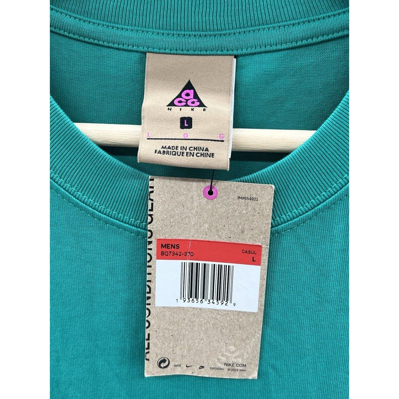 Nike ACG Nike ACG Logo T-Shirt BQ7342-370 Neptune Green/Opti Yellow Size US L / EU 52-54 / 3 - 3 Thumbnail