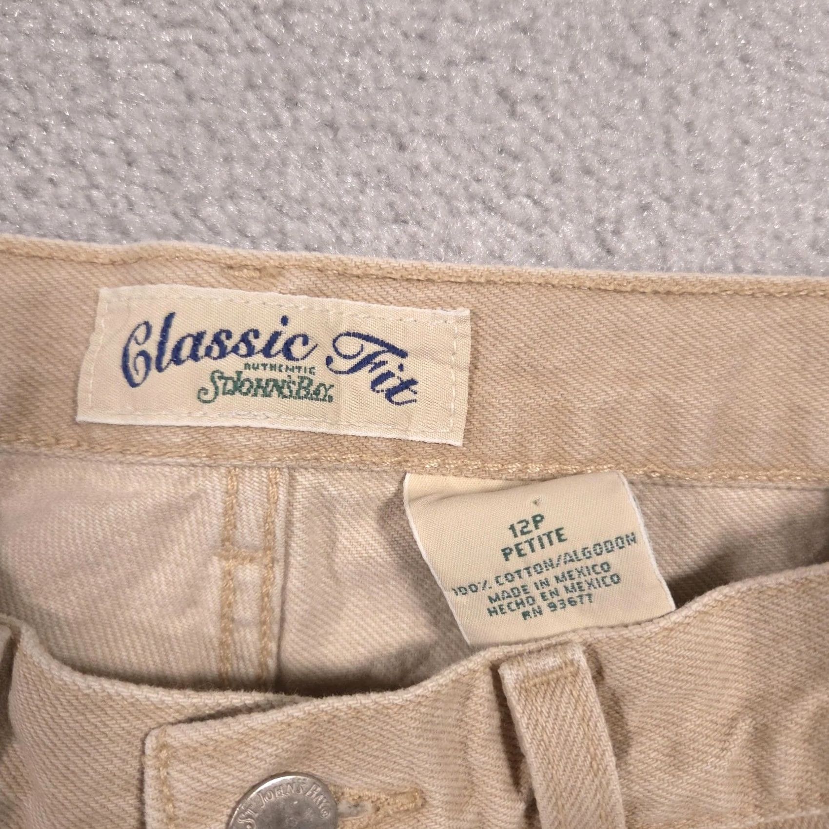 Vintage VINTAGE St. John's Bay Jeans Womens 12P Beige High Rise Tapered Mom Denim 90s Size 34" / US 12 / IT 48 - 6 Thumbnail