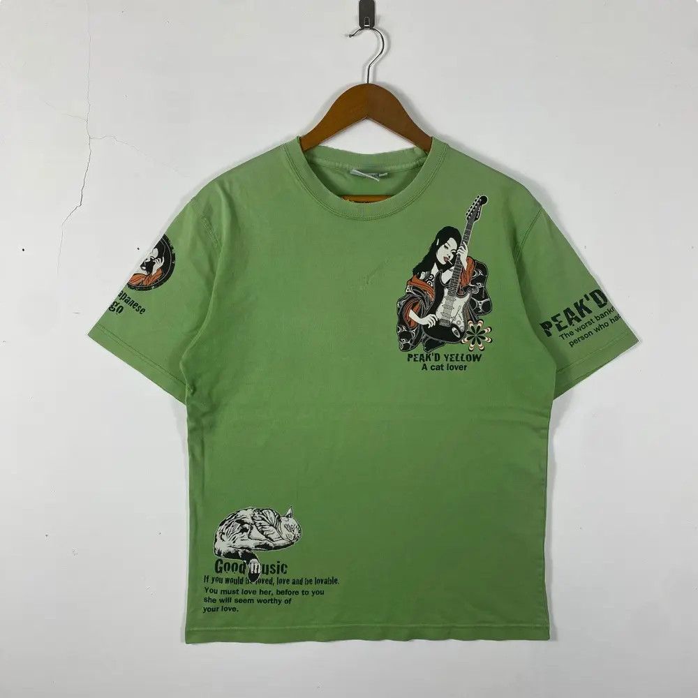 Japanese Brand PEAK'D YELLOW A Cat Lover By Ted Company Distressed Tee Size US M / EU 48-50 / 2 - 6 Thumbnail