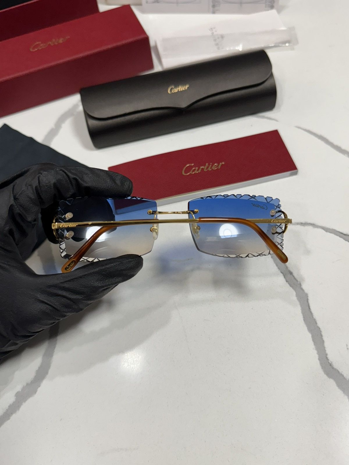 Cartier Cartier CT00920 001 Big C Frames w/ Custom Diamond Cut Lens Size ONE SIZE - 7 Thumbnail