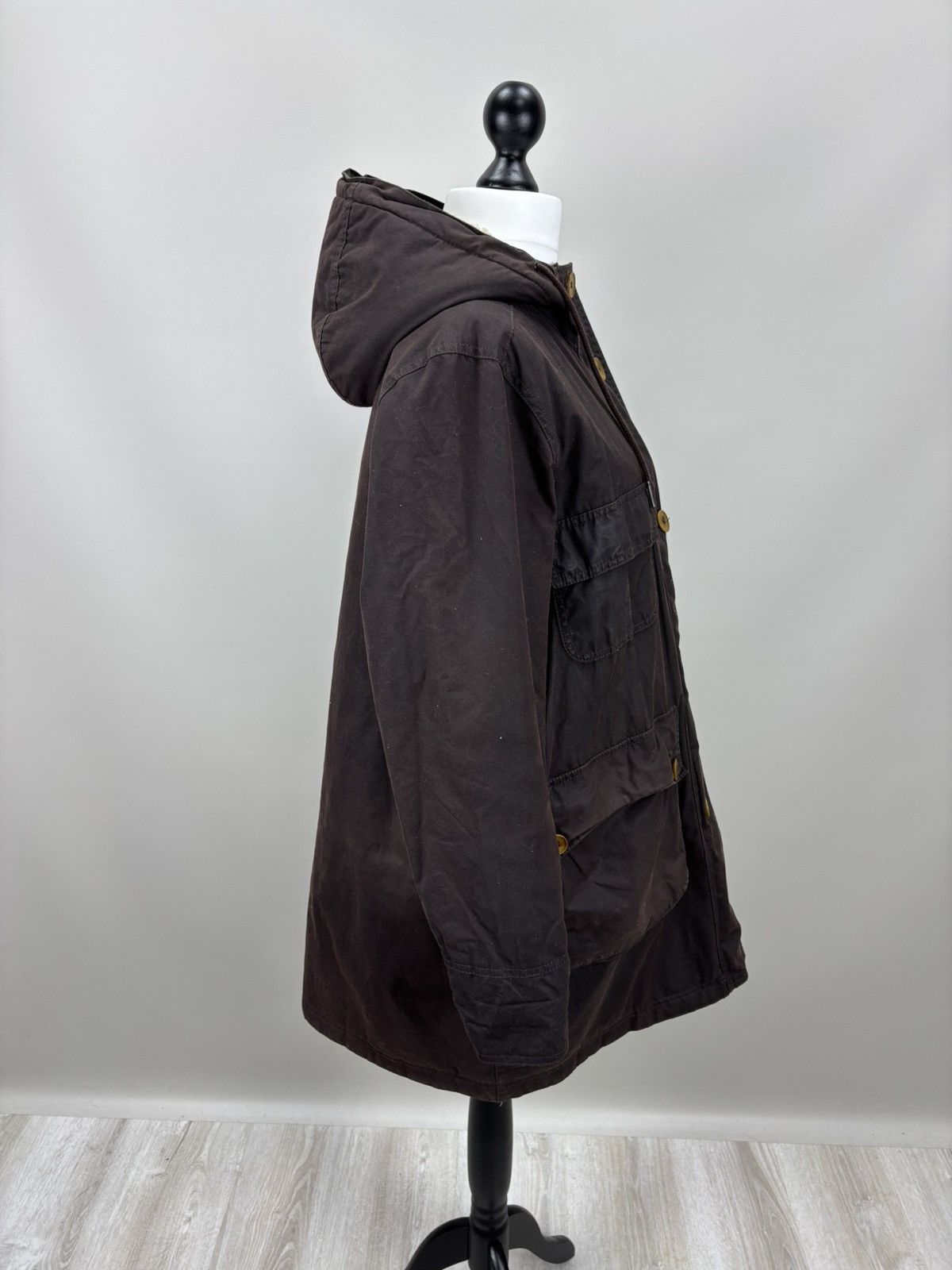 Barbour Womens waxed jacket Barbour Bethwin Size 42 Color Brown Size XL / US 12-14 / IT 48-50 - 5 Thumbnail