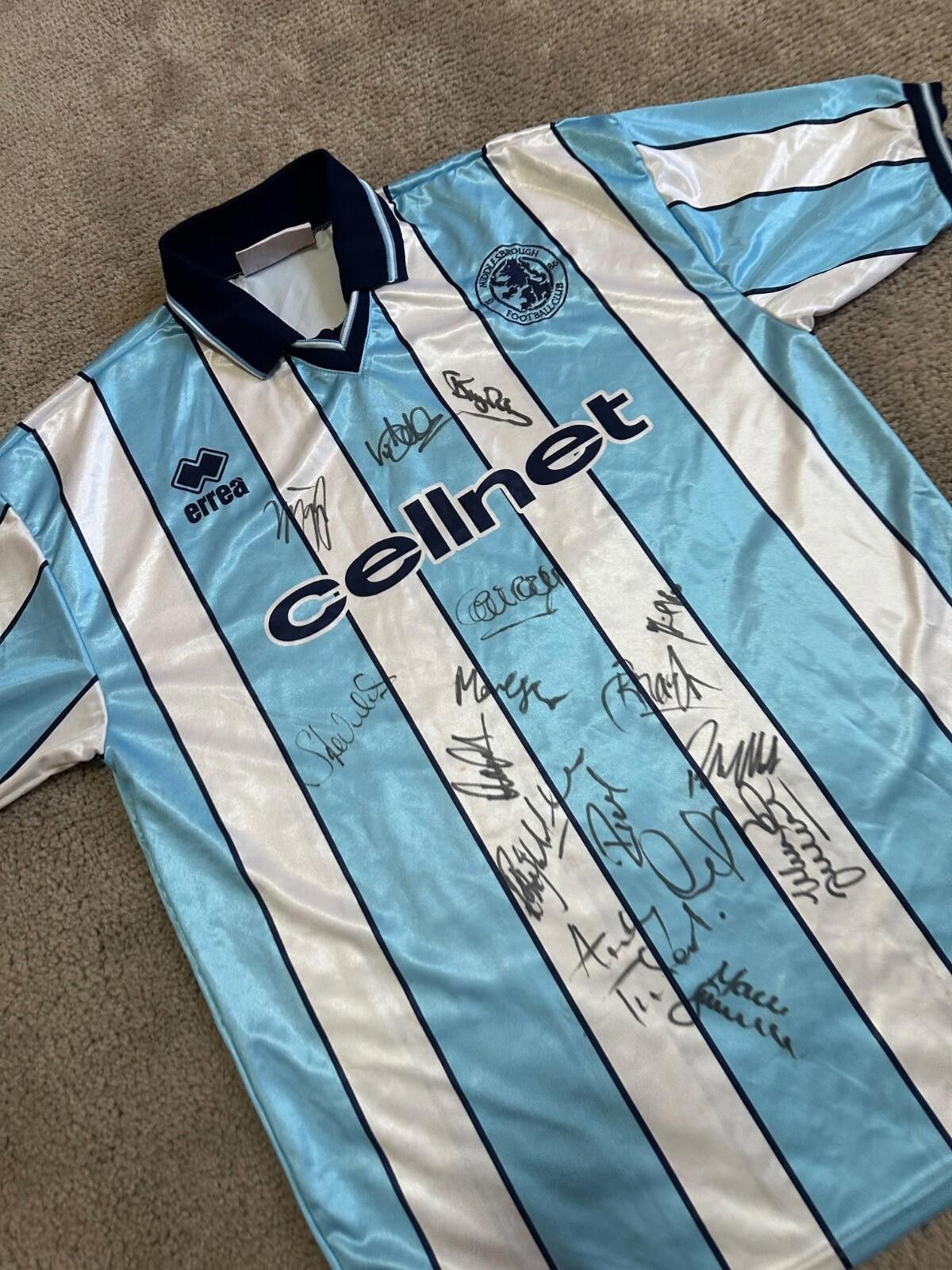 Errea Middlesbrough FC 1998/99 1999 Football Shirt Soocer Jersey Size US XL / EU 56 / 4 - 3 Thumbnail
