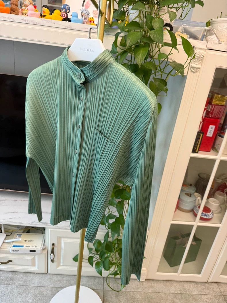 Issey Miyake Issey Miyake size:3 A light green pleated cardigan Size XS / US 0-2 / IT 36-38 - 6 Thumbnail