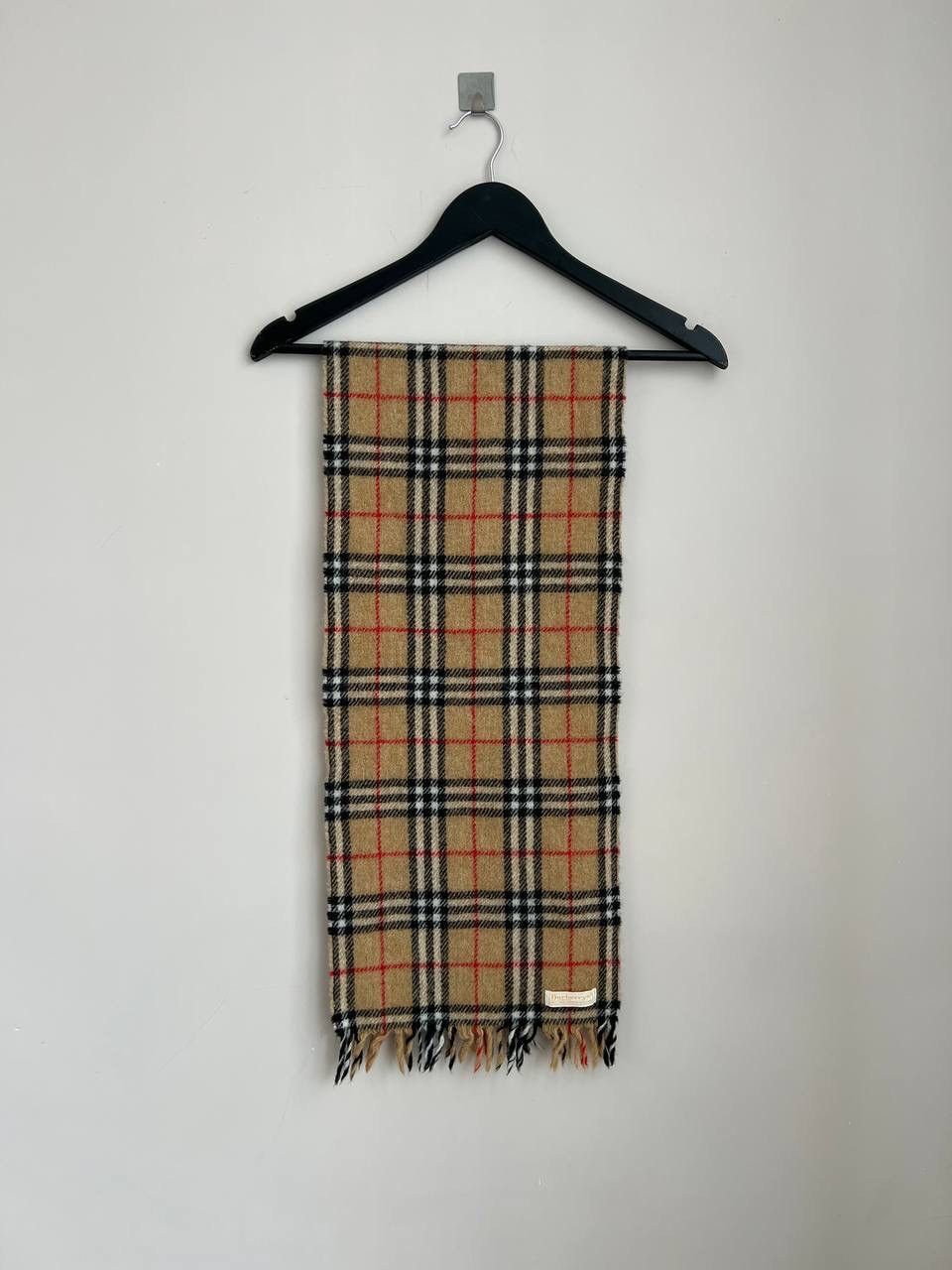 Burberry Burberrys vintage beige wool check scarf Size ONE SIZE - 2 Thumbnail