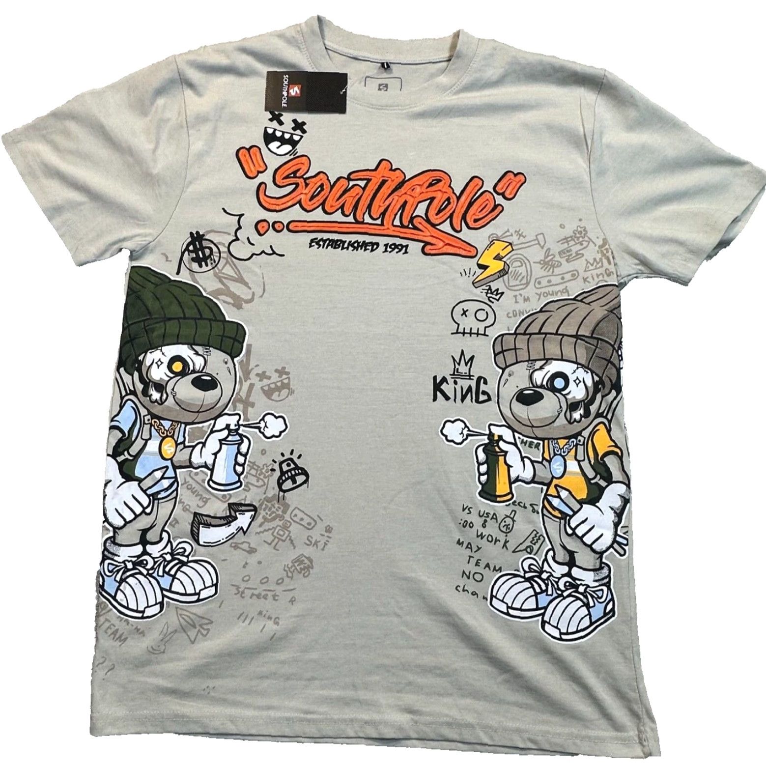 Southpole VINTAGE NWT Southpole Graphic Tee Mens Large Graffiti Dogs Streetwear Hip Hop Grunge Y2K Size US L / EU 52-54 / 3 - 2 Thumbnail
