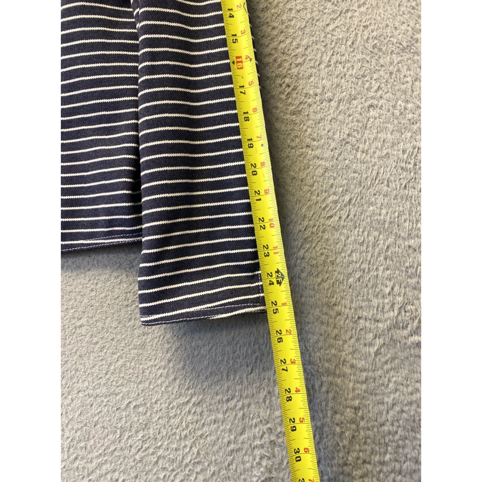 Vintage Lafayette 148 New York Jacket - Women - 10 - Blue Striped Moto Blazer - Full Zip - Viscose Twill - Workwear/Casual - Designer Size L / US 10 / IT 46 - 7 Thumbnail