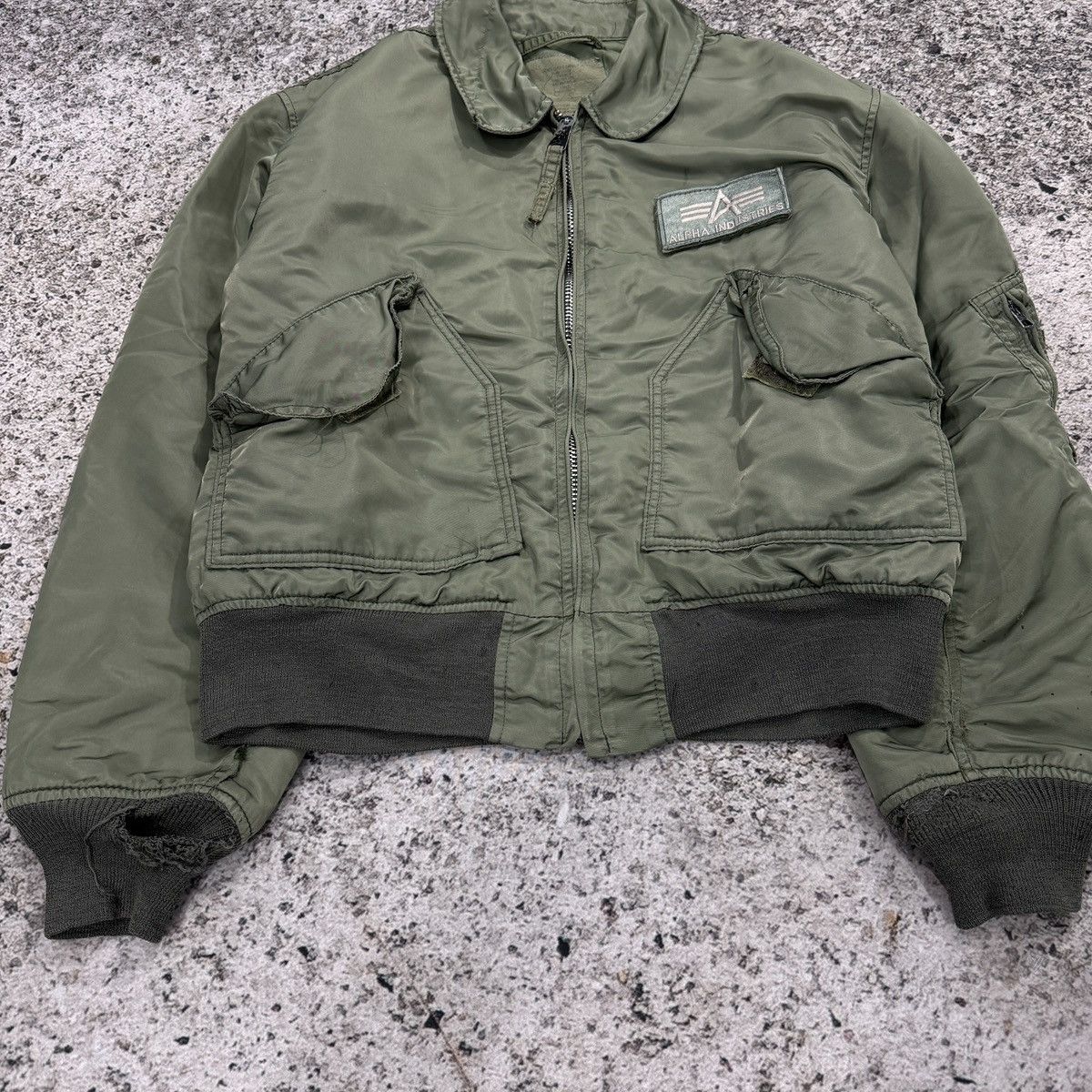 Vintage 1980s Faded Thrashed CWU 45-P Flight Bomber Jacket Size US L / EU 52-54 / 3 - 6 Thumbnail