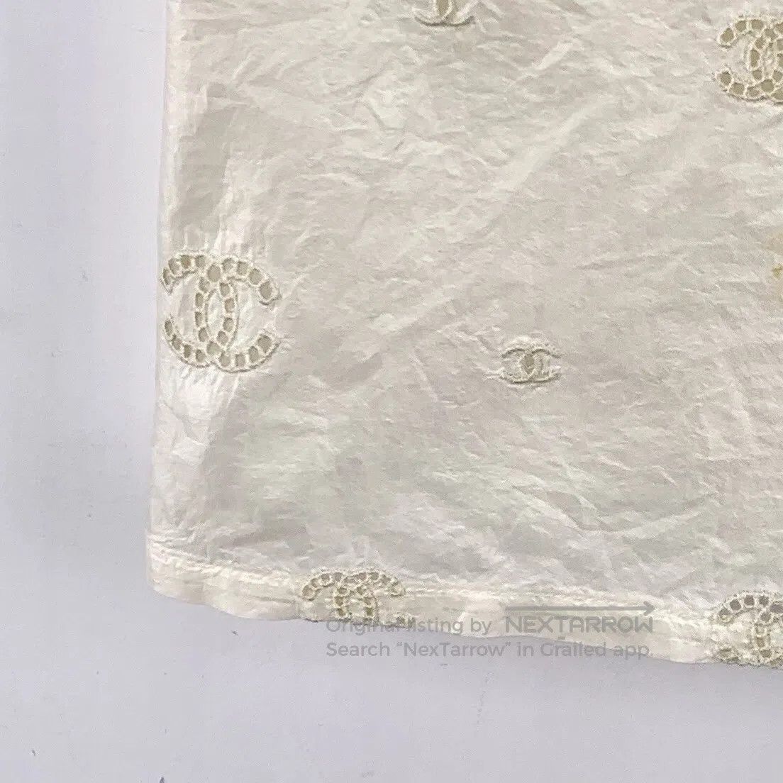 Chanel Chanel Beige Double C Hollow Embroidered Silk Collarless S Size XS / US 0-2 / IT 36-38 - 4 Thumbnail