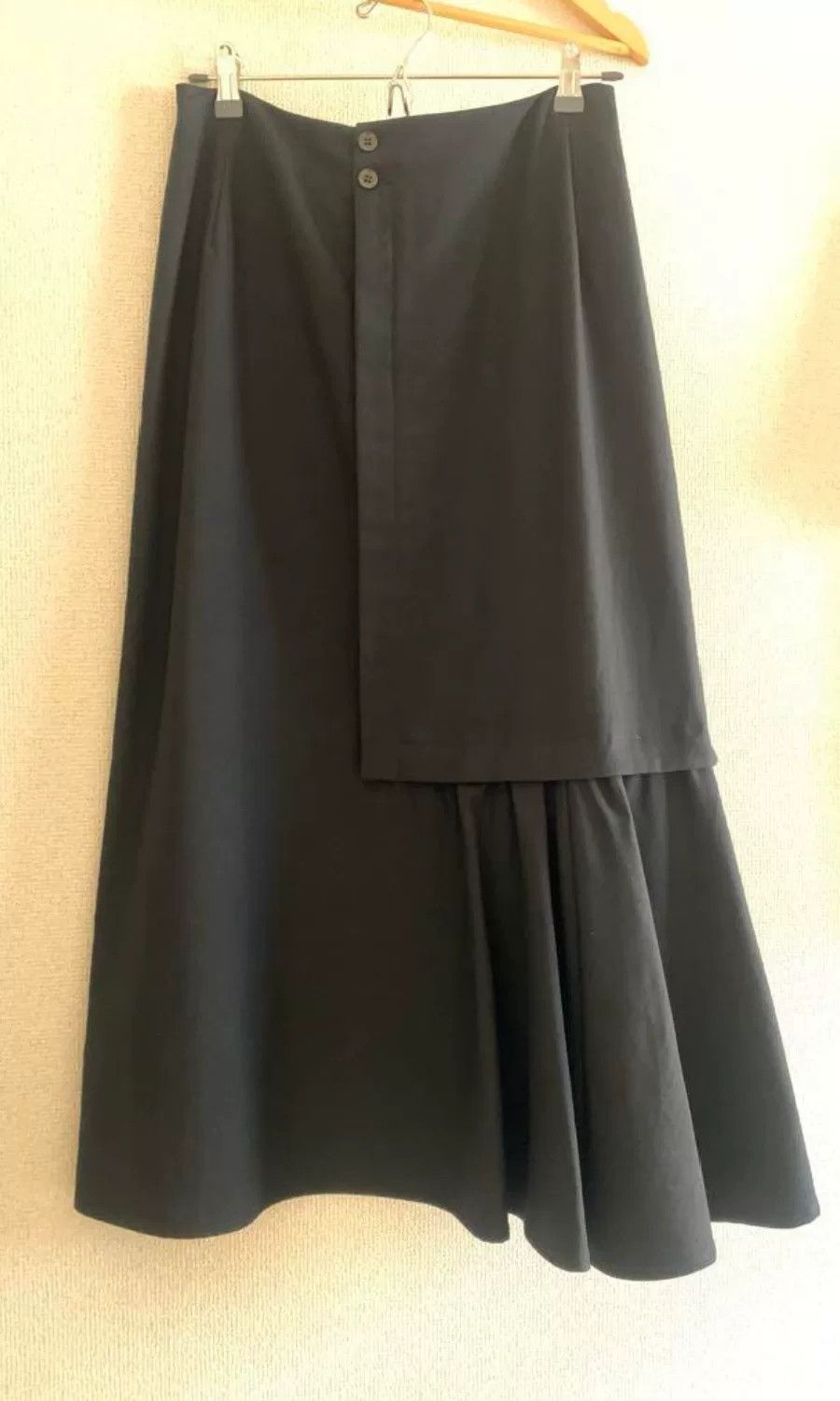 Yohji Yamamoto Noir Black Midi Skirt