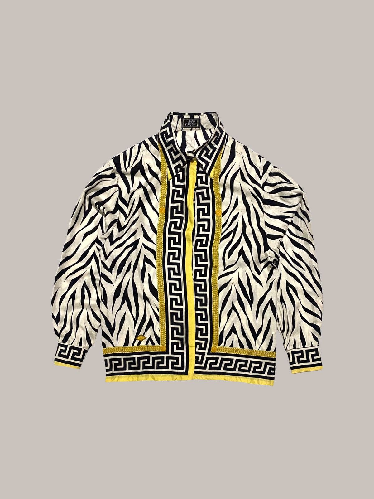 Designer × Versace GIANNI VERSACE SILK SHIRT ZEBRA UNISEX Size US S / EU 44-46 / 1 - 1 Thumbnail