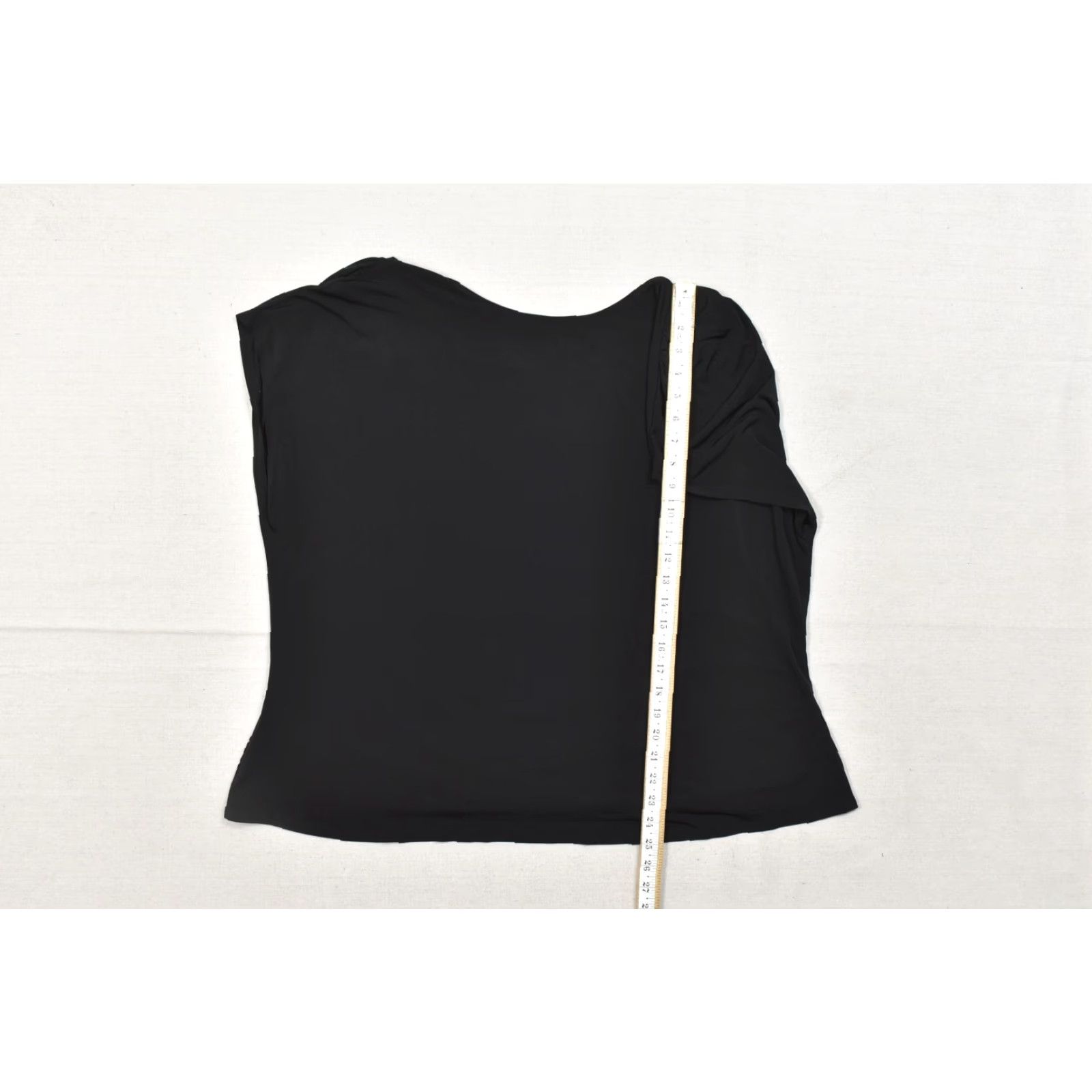 Vintage Lane Bryant Blouse Shirt Sleeveless Cowl Neck Ruched Knit Black 28 Plus Women Size 4XL / US 24-26 - 6 Thumbnail