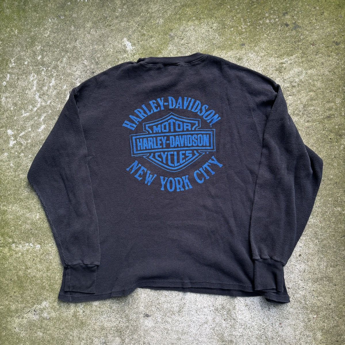 Harley Davidson VINTAGE HARLEY DAVIDSON FLAME LOGO THERMAL LONGSLEEVE NYC XL Size US XL / EU 56 / 4 - 8 Thumbnail