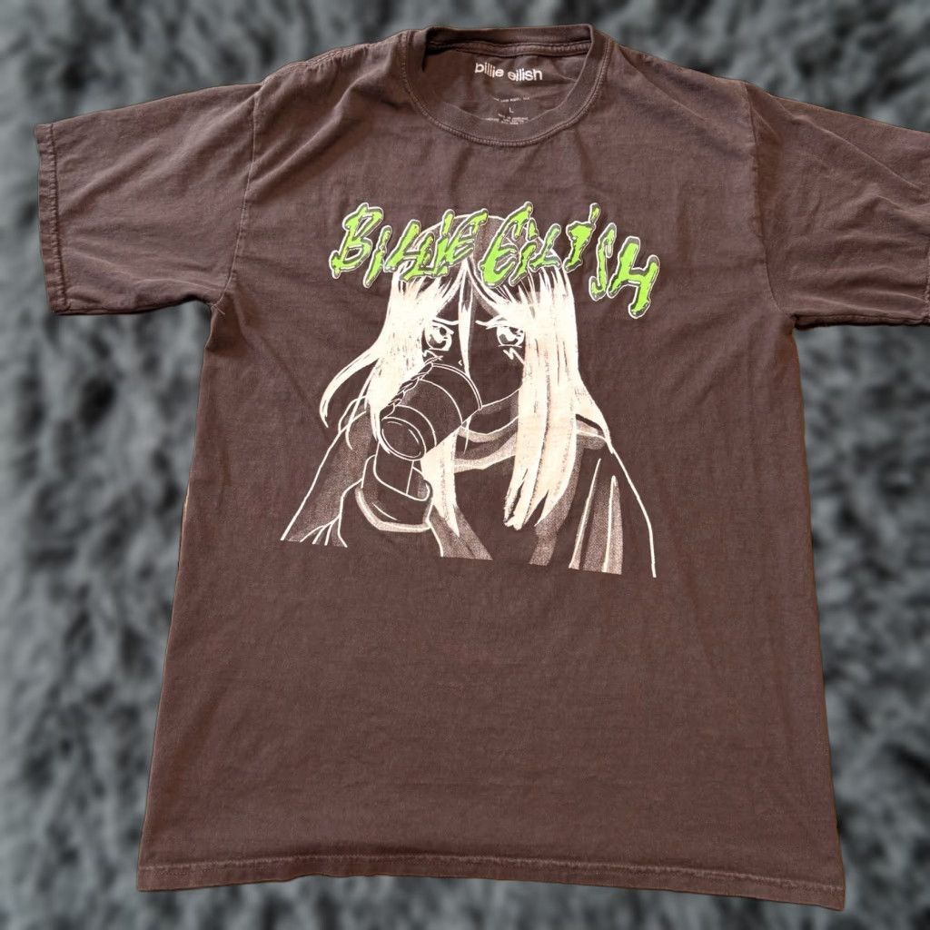 Vintage Billie Eilish T Shirt Regular Brown Green Drinking Cup Adult Mens-M Size M Size US M / EU 48-50 / 2 - 1 Thumbnail