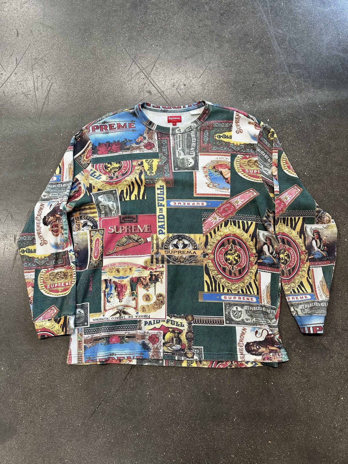 Supreme SUPREME 2021 Mosaic Patchwork LONG SLEEVE LARGE SHIRT GREEN |  Grailed