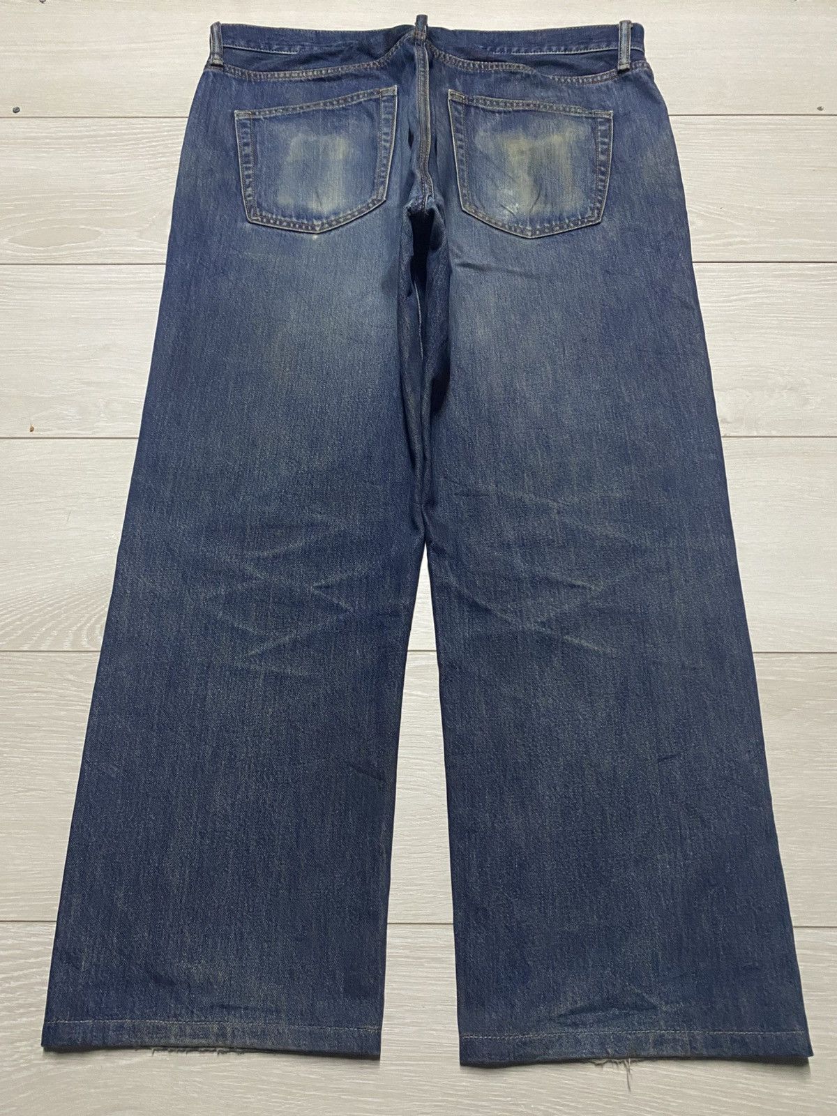 Undercover × Uniqlo Vintage Japanese Uniqlo Mud Wash Distressed Baggy Jeans Size US 37 - 2 Thumbnail