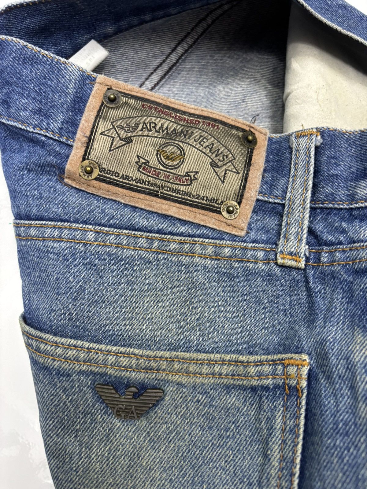 Giorgio Armani 🔥VINTAGE GIORGIO ARMANI ITALY DISTRESSED DENIM JEANS Size US 30 / EU 46 - 9 Thumbnail