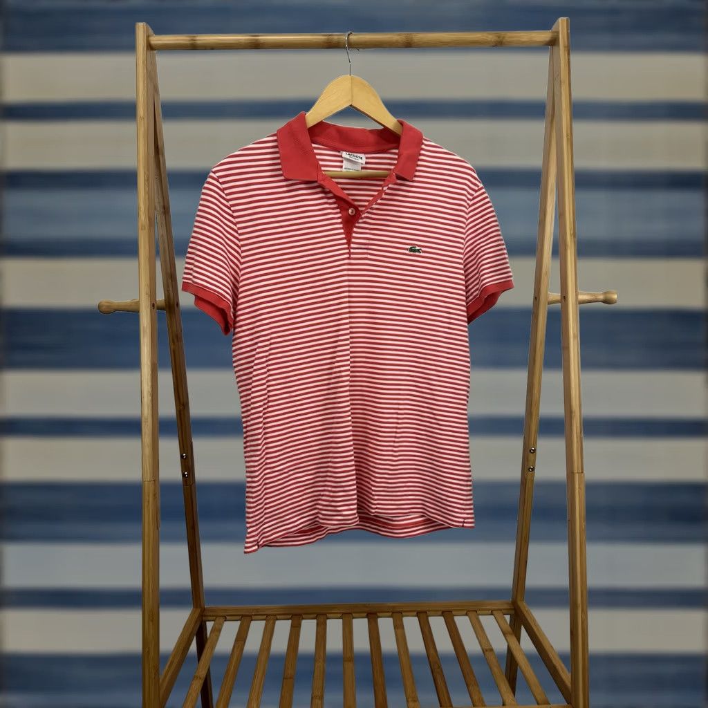 Lacoste Lacoste Polo Shirt Mens Alligator Red White Striped Golf Casual Size 5 Multicolor Polo Shirt Mens Size US S / EU 44-46 / 1 - 1 Thumbnail