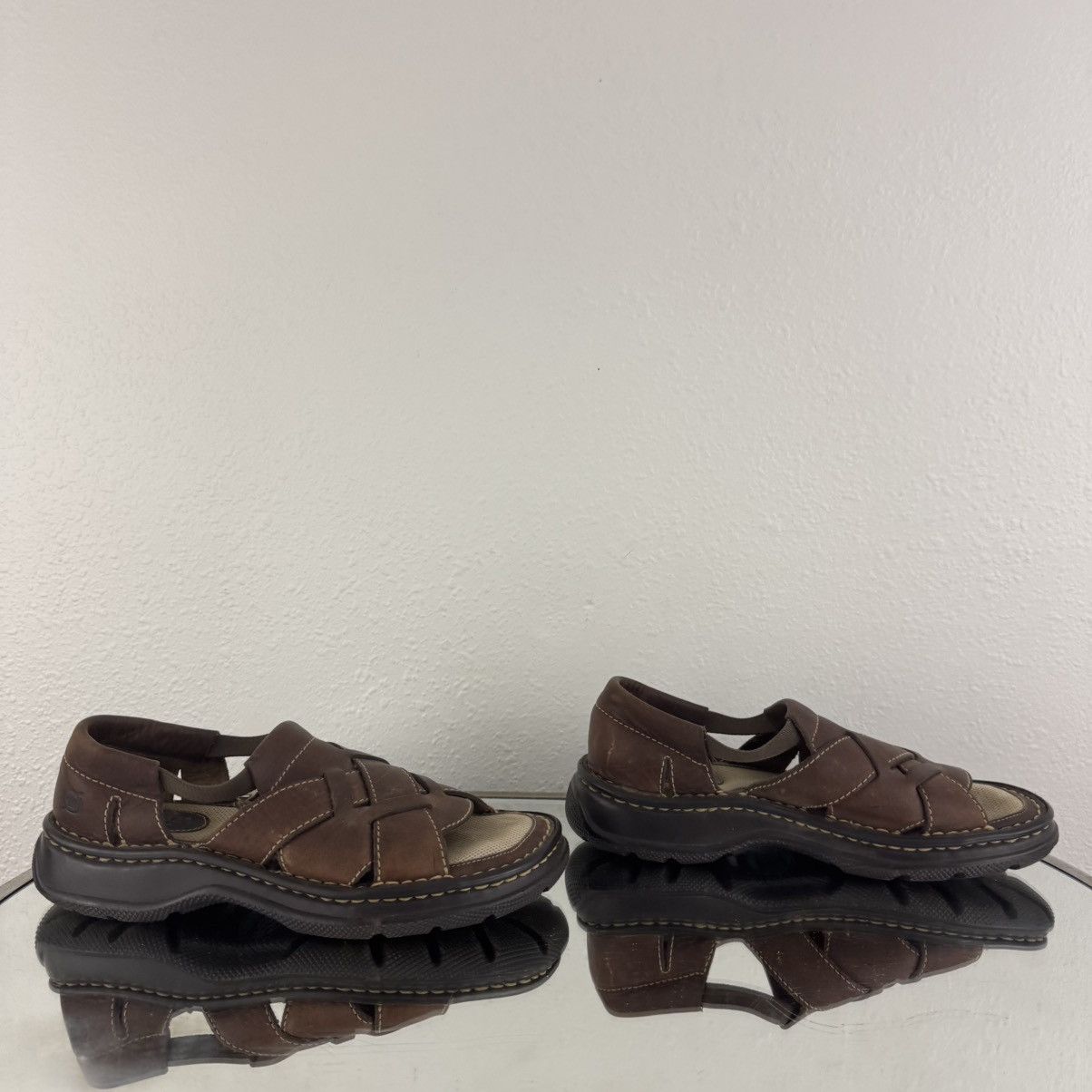 Born BORN 90s Womens Brown Leather Open Toe Fisherman Sandals Size US 6 / IT 36 - 2 Thumbnail