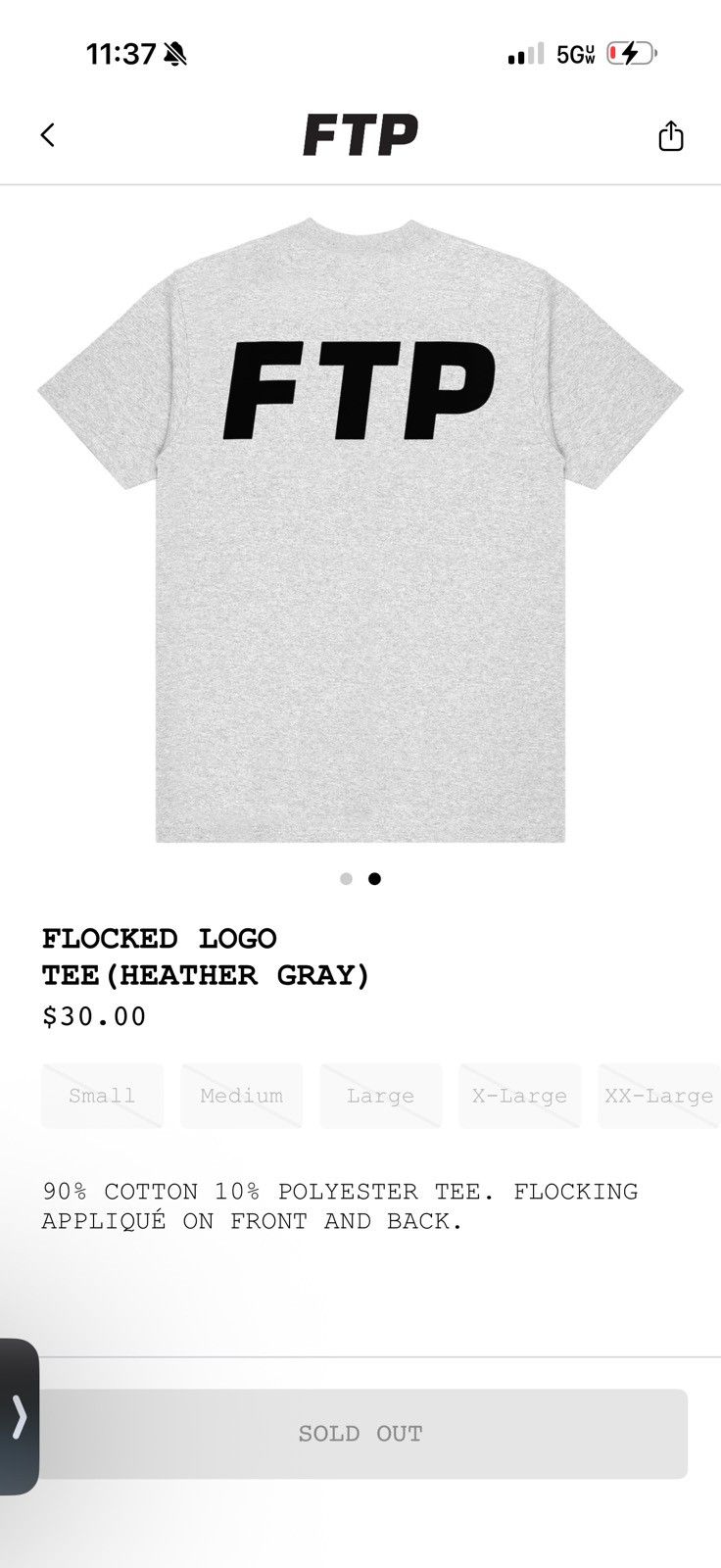 Fuck The Population FTP Flocked Logo T-Shirt Grey Size US XXL / EU 58 / 5 - 2 Thumbnail