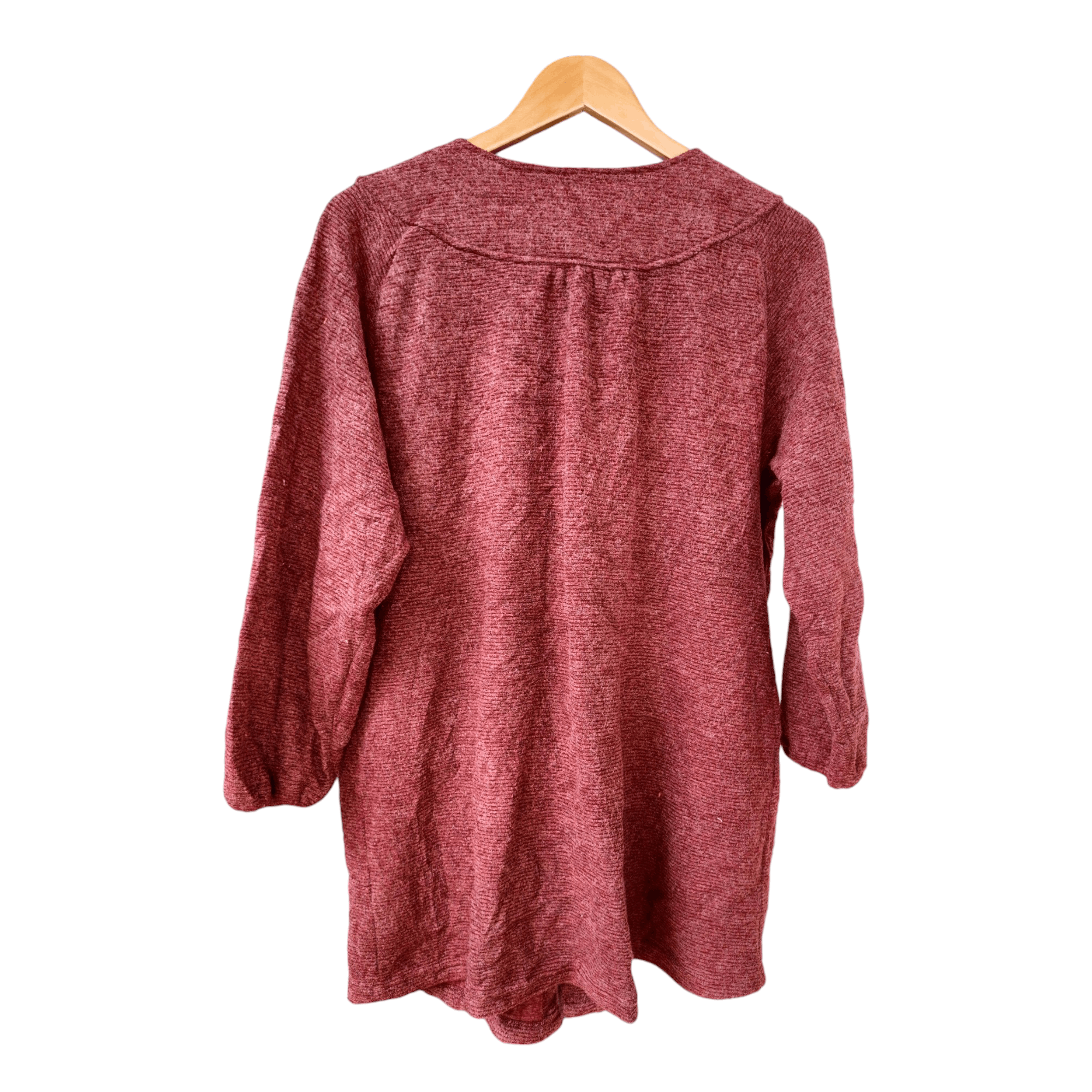 Japanese Brand × Vintage Royal Garden Japan Brand Long Sleeve Maroon Button Sweater Size M / US 6-8 / IT 42-44 - 2 Thumbnail