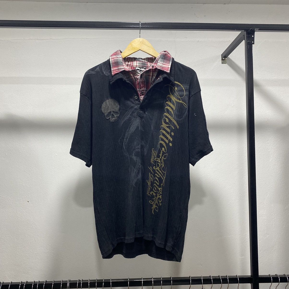 Japanese Brand Skull☠️ Clash Double Collar Y2K Poem Punk Grunge 90s LGB Size US XL / EU 56 / 4 - 1 Thumbnail