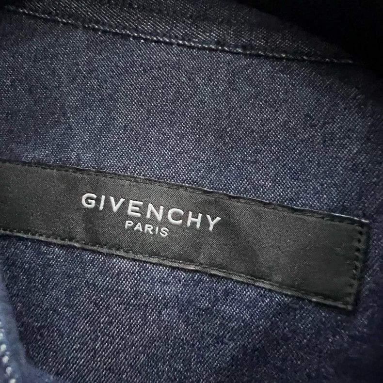 Givenchy Givenchy Dark Blue Patchwork Long-sleeved Shirt Size US M / EU 48-50 / 2 - 3 Thumbnail