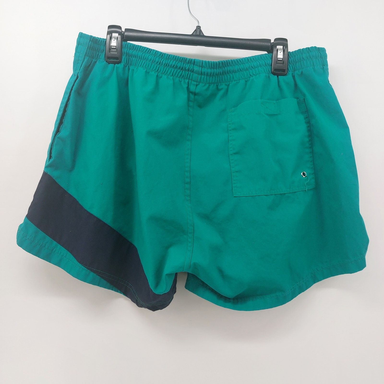 Vintage Vintage Swim Trunks Drawstring Beach Pool Green Navy Blue L Size US 35 - 2 Thumbnail