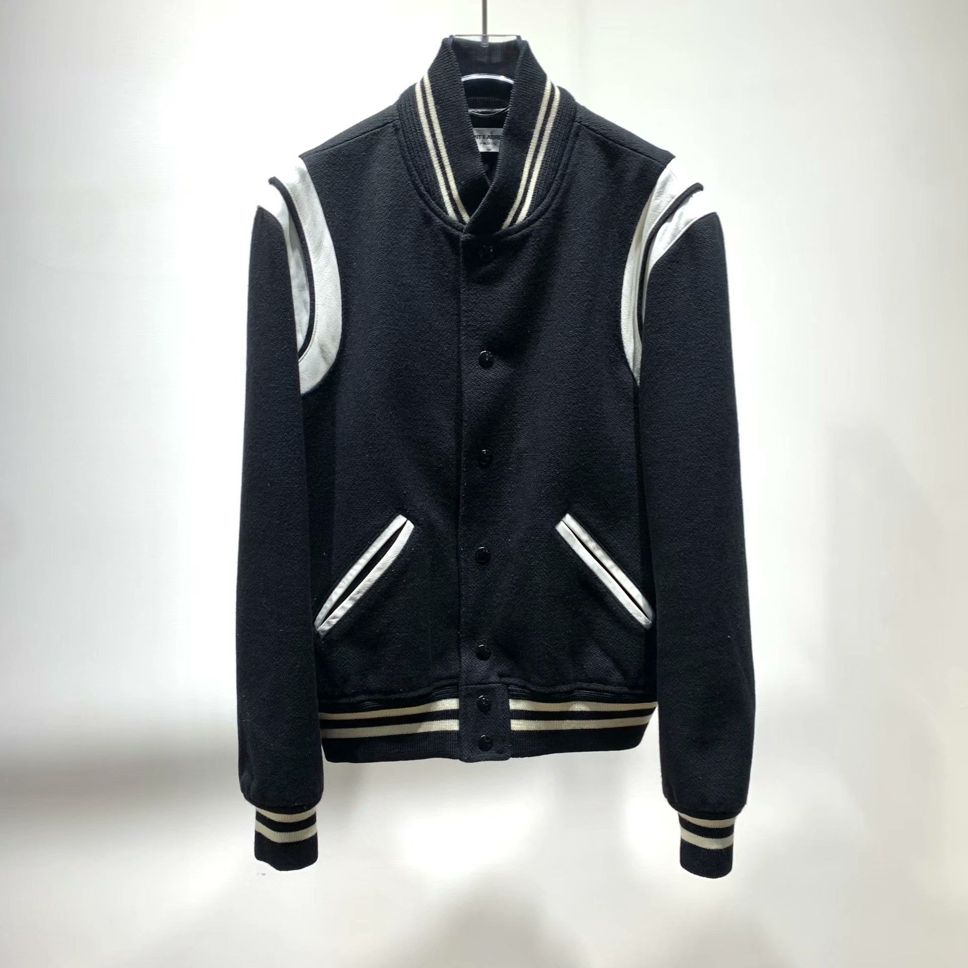 Saint Laurent Paris Saint Laurent Striped Baseball Jacket Size US M / EU 48-50 / 2 - 1 Thumbnail