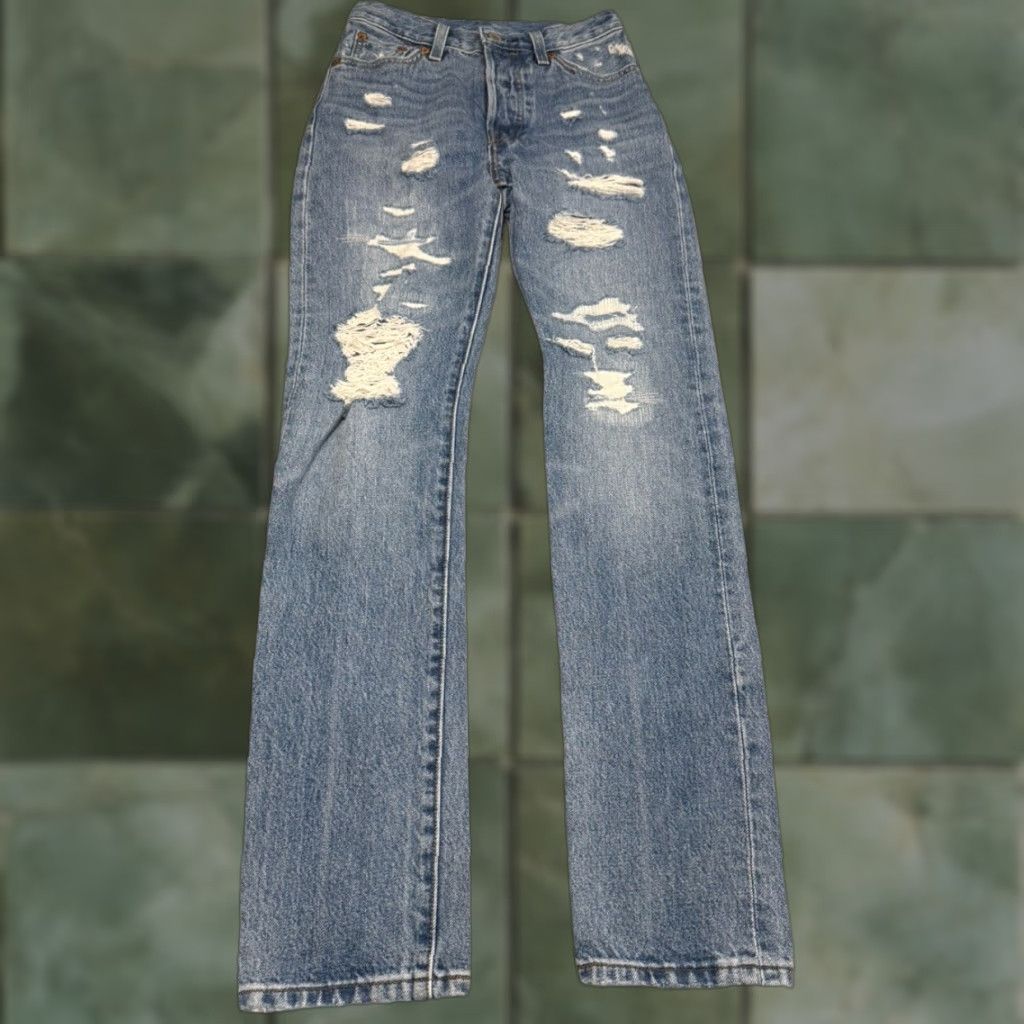 Levi's VINTAGE Levi's 501 Original Fit Jeans Blue 150th Anniversary Button Fly 25x31 Size 42" / US 20 - 1 Thumbnail