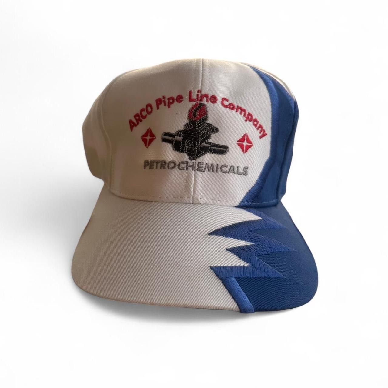 Vintage Vintage 80s SHARKTOOTH Arco hat white and blue VTG TRUE SHAR Size ONE SIZE - 1 Thumbnail