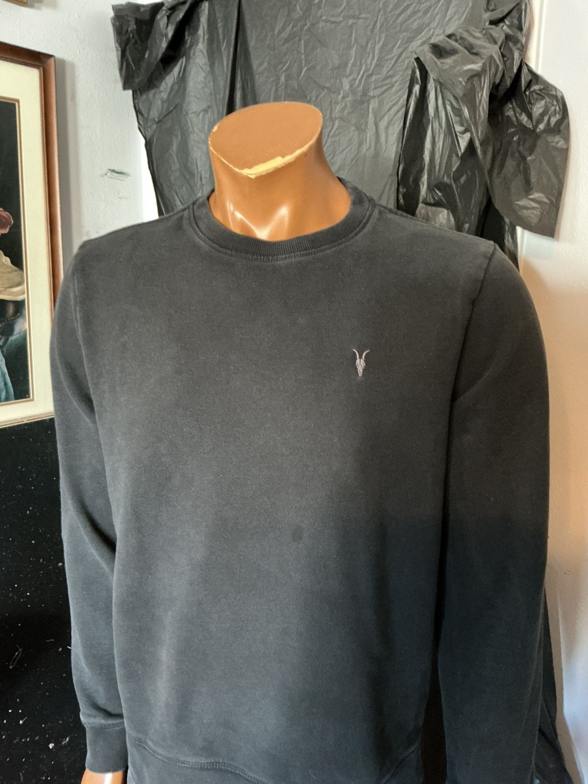 Allsaints $159 Allsaints Raven Ram Skull Embroidered Black Sweatshirt Size US M / EU 48-50 / 2 - 11 Thumbnail