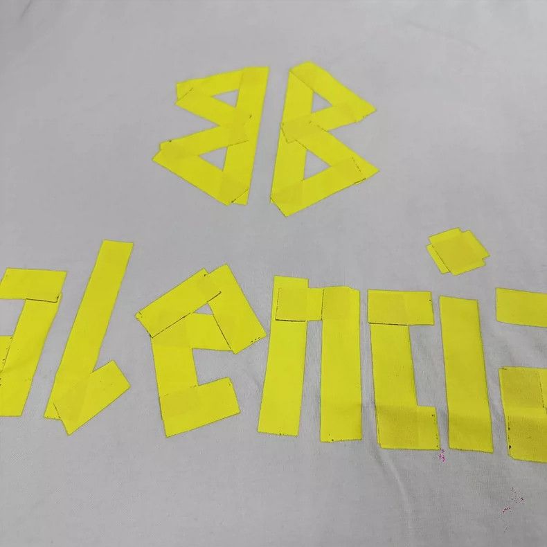Balenciaga Balenciaga White duct tape short sleeve T-shirt with textu Size US L / EU 52-54 / 3 - 7 Thumbnail