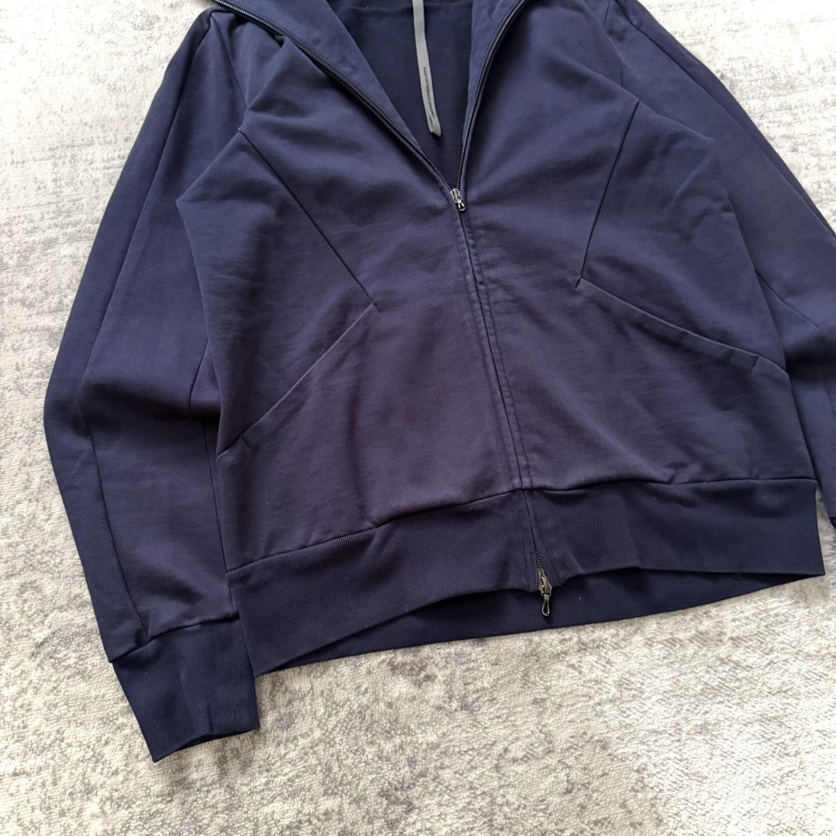 Kazuyuki Kumagai Attachment Kazuyuki Kumagai Double Riri Zipper Navy Cotton Hoodie Size US L / EU 52-54 / 3 - 3 Thumbnail