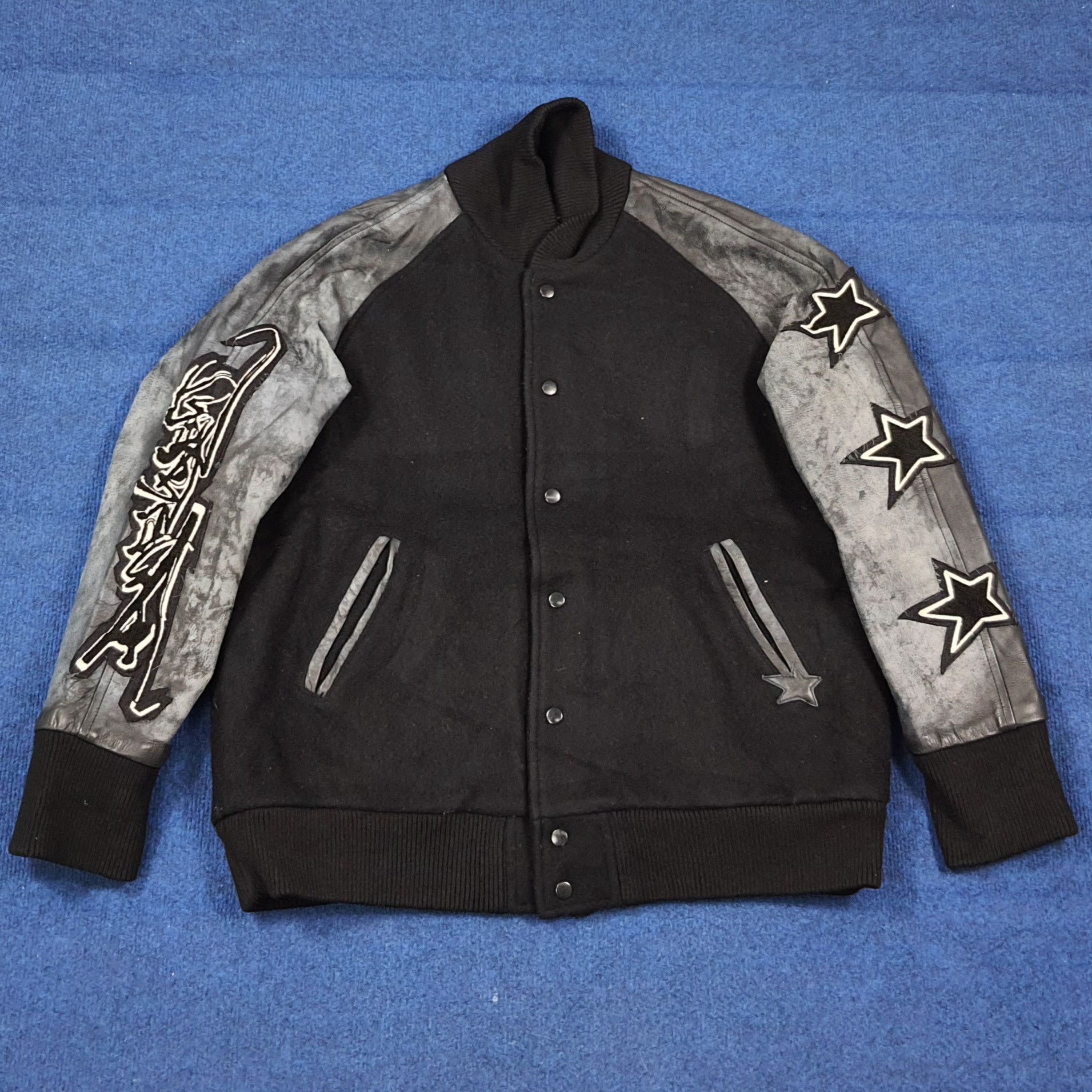 Japanese Brand Vintage Ambivalent Japan Varsity Leather Wool Jacket C278N12 Size US L / EU 52-54 / 3 - 1 Thumbnail