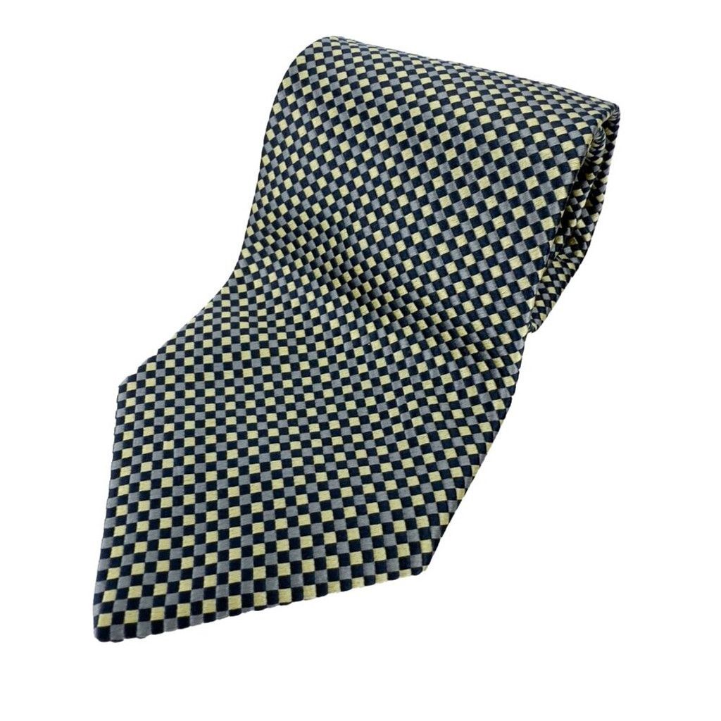 Valentino VALENTINO 100% Silk Geometric Gold Gray & Black Tie 54" Size ONE SIZE - 2 Thumbnail
