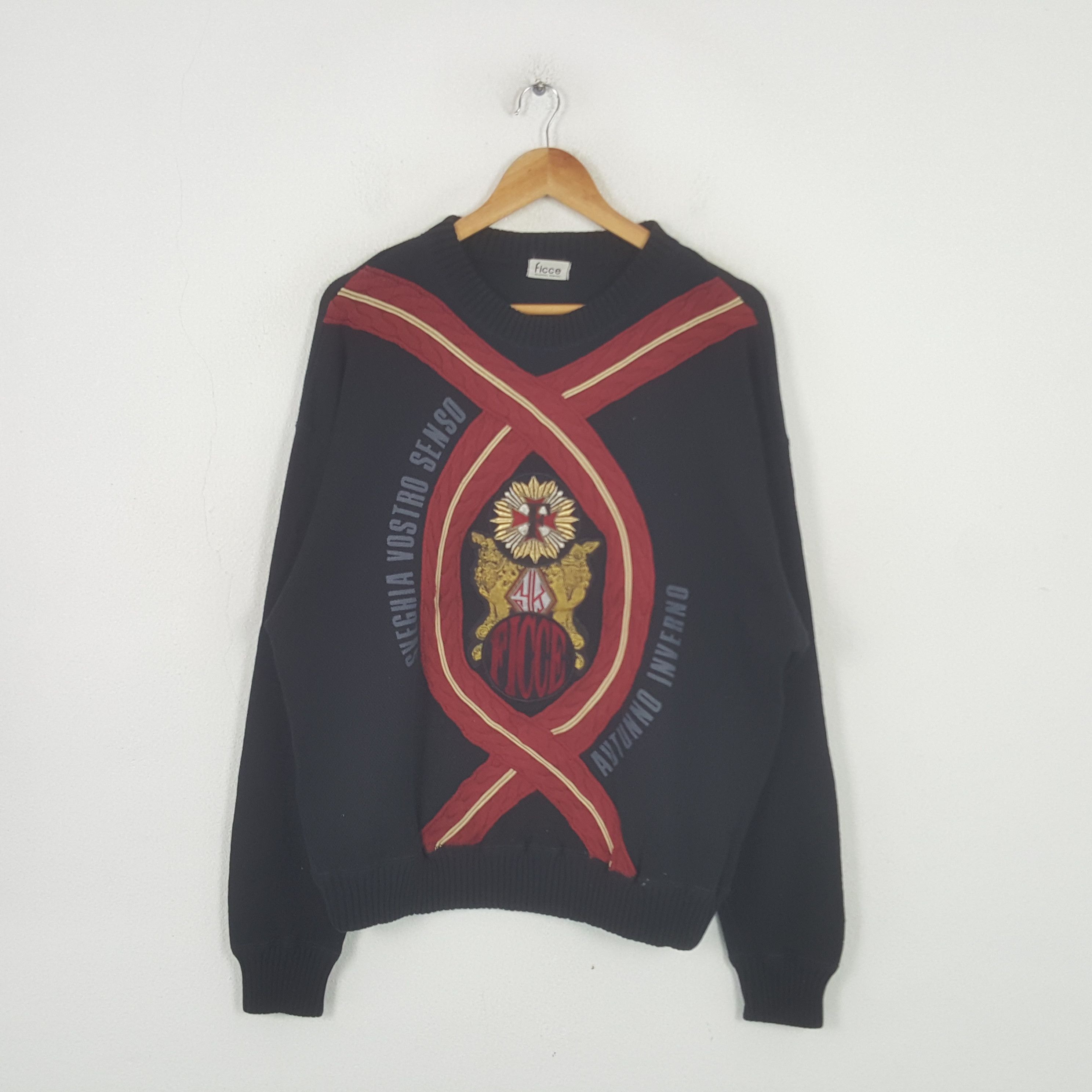 Designer Vintage Yoshiyuki Konishi Ficce Embroidery Sweatshirt RR8 Size US L / EU 52-54 / 3 - 1 Thumbnail