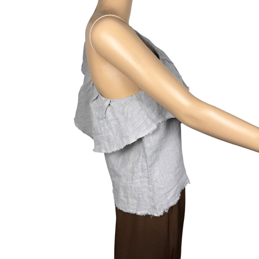 Zara New ZARA Asymmetrical Linen Grey Top SIze XS Size XS / US 0-2 / IT 36-38 - 4 Thumbnail