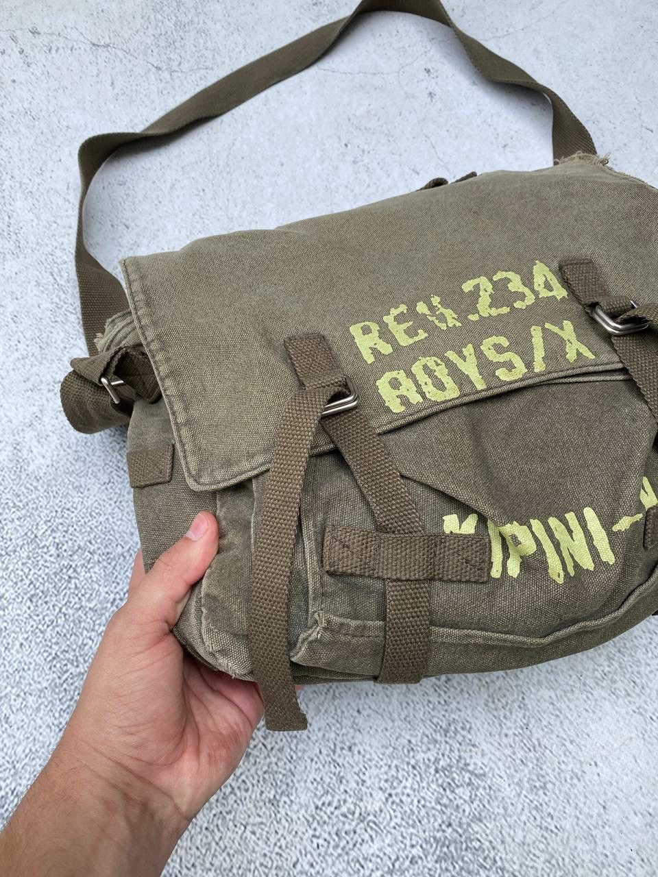 Japanese Brand Diesel Style Japanese distressed denim Sling Bag Size ONE SIZE - 6 Thumbnail