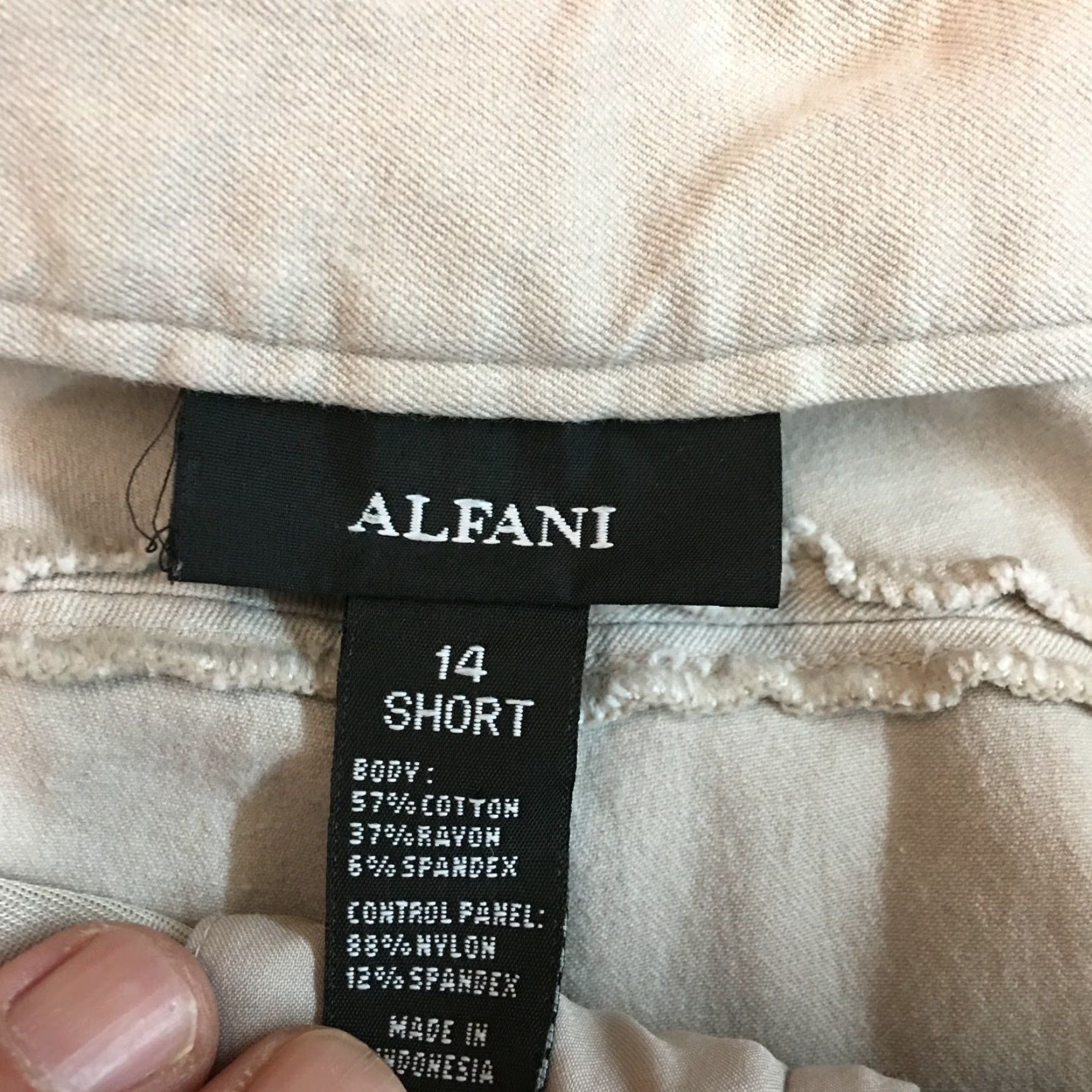 Alfani Alfani Womens Trousers Beige Size 14 Short Mid Rise Tummy Control Regular Fit Pants Size 36" / US 14 / IT 50 - 5 Thumbnail