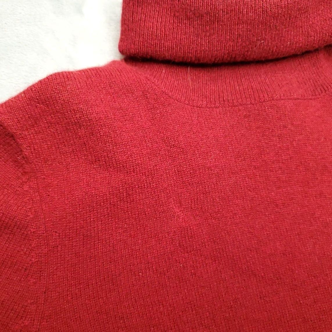 Vintage Alex Marie Sweater Womens S Maroon 100% Cashmere Wool Turtle Neck Classic READ Cardigan Knit Long Sleeve Pockets Solid Casual Red 1990s Womens Size S / US 4 / IT 40 - 4 Thumbnail