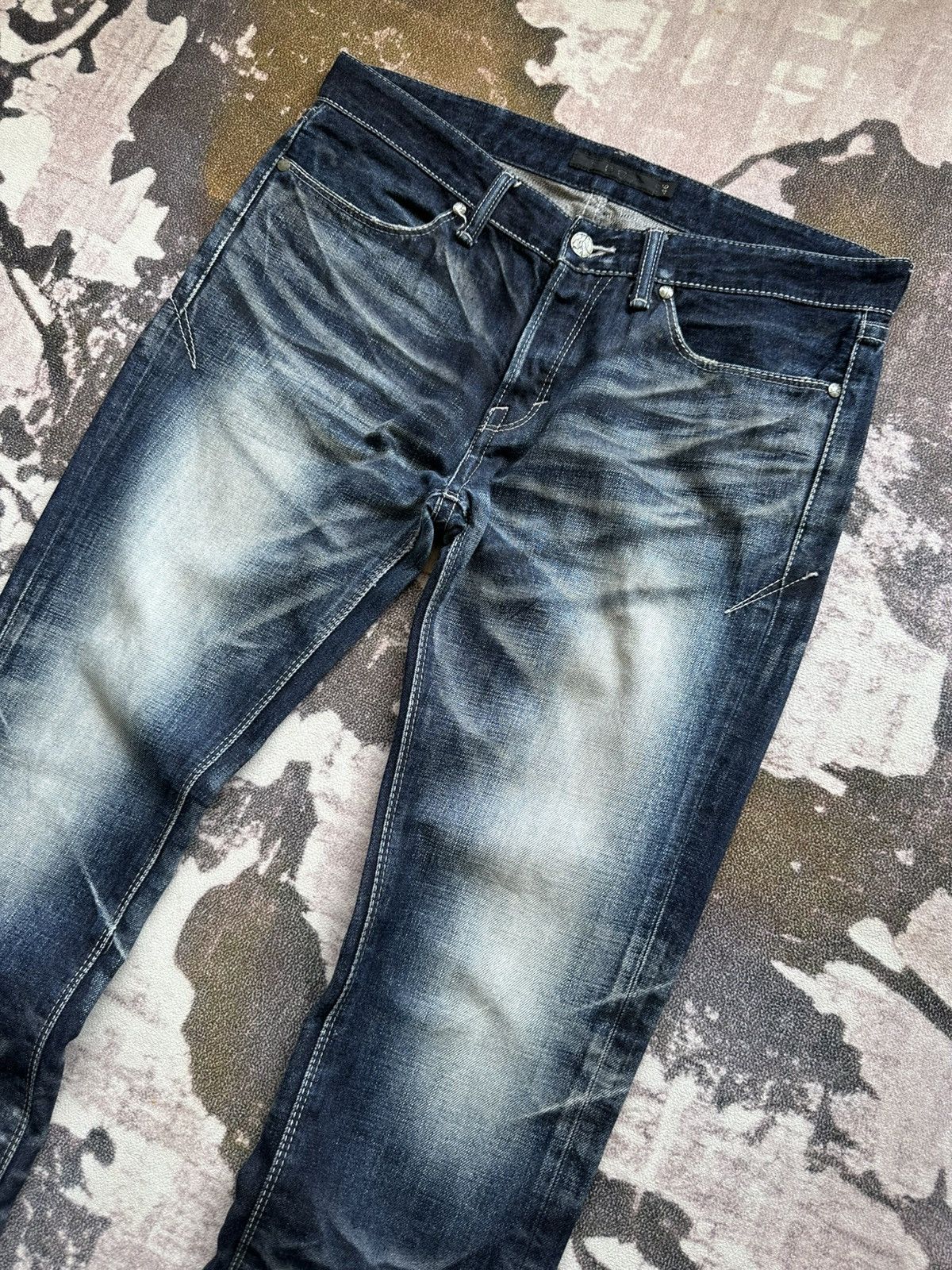 Yasuyuki Ishii AW11 FUGA whiskered denim jeans Size US 34 / EU 50 - 4 Thumbnail