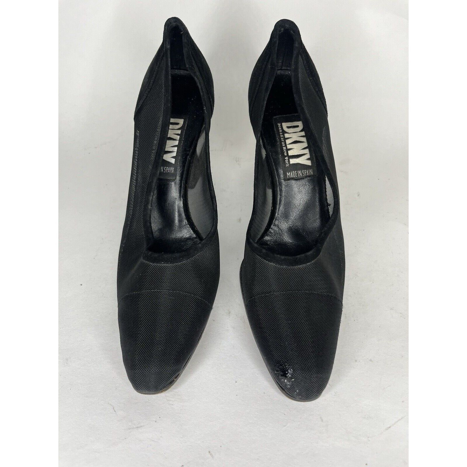 DKNY DKNY Black Textile Mesh Synthetic Dress Kitten Heels Women S Size US 7.5 / IT 37.5 - 4 Thumbnail
