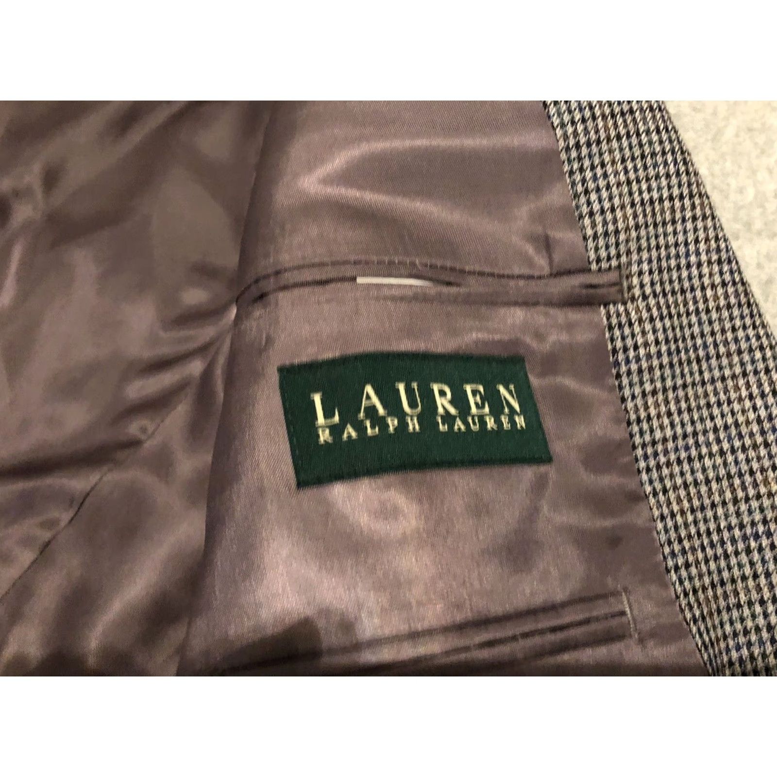 Ralph Lauren Ralph Lauren Blazer Shirt? Actually: Ralph Lauren Houndstooth Gray Plaid Blazer Jacket Silk Wool Mens 44R Size 44R - 3 Thumbnail