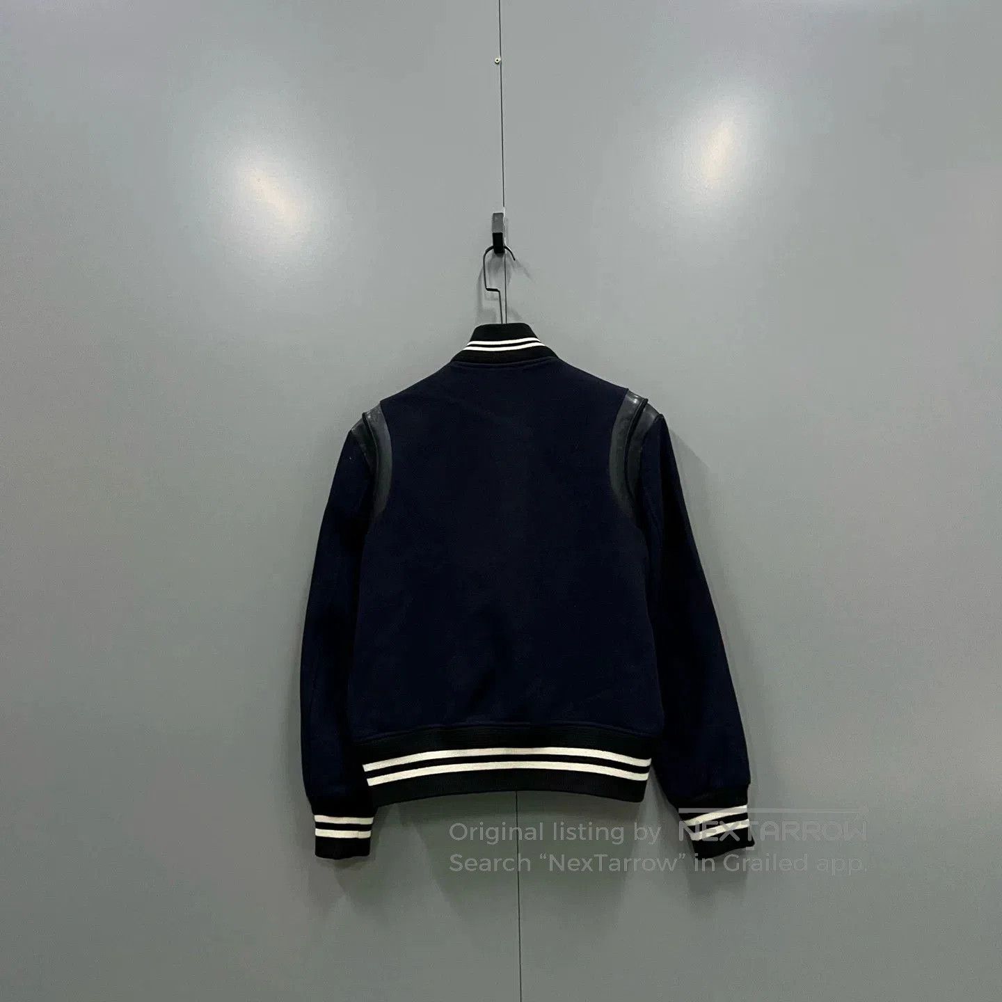 Saint Laurent Paris Saint Laurent Dark Blue Leather Patch Jacket. Size US M / EU 48-50 / 2 - 2 Thumbnail