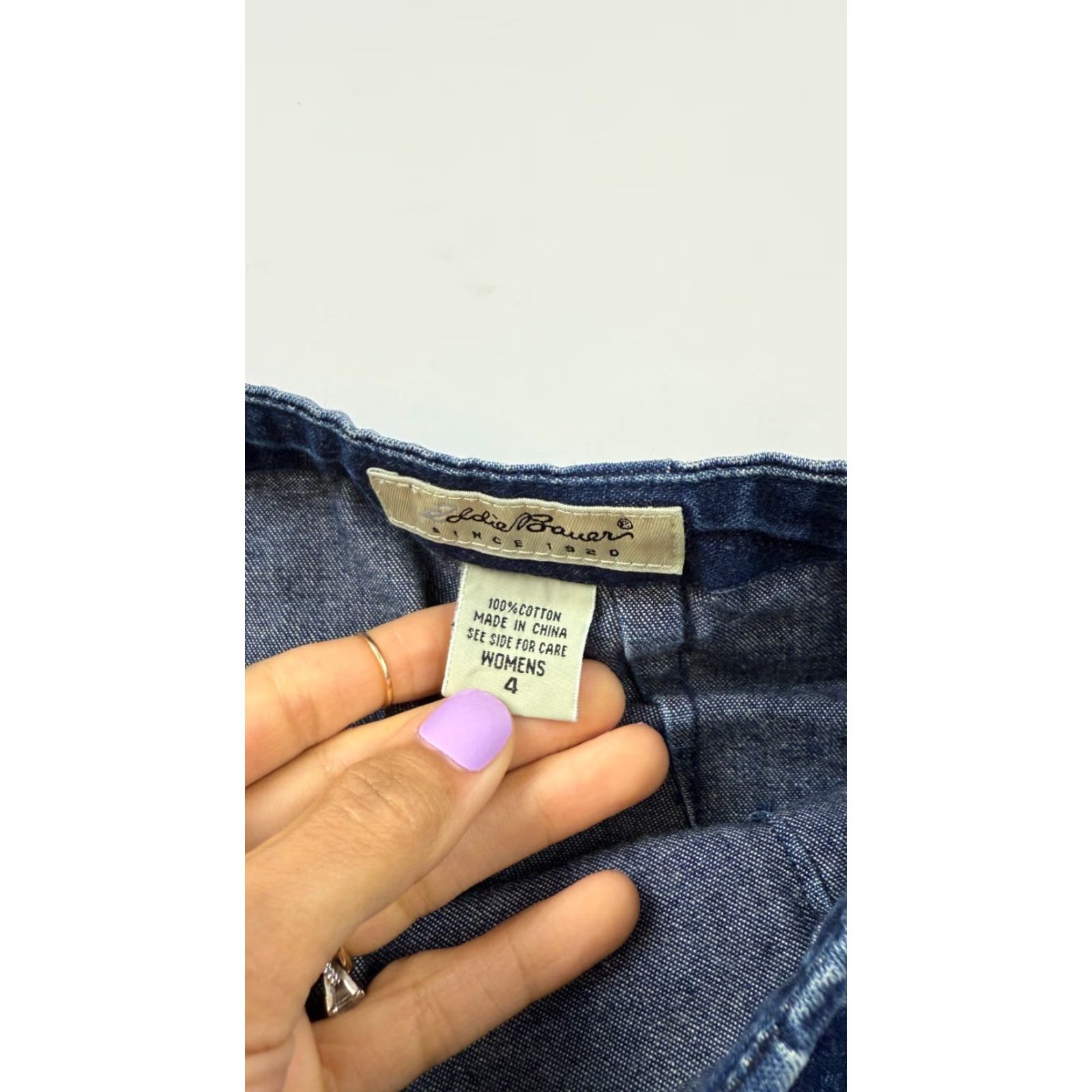 Eddie Bauer Eddie Bauer A-Line Skirt Womens 4 Blue Denim Casual Outdoor Full Length Side Slit Size 27" / US 4 / IT 40 - 5 Thumbnail